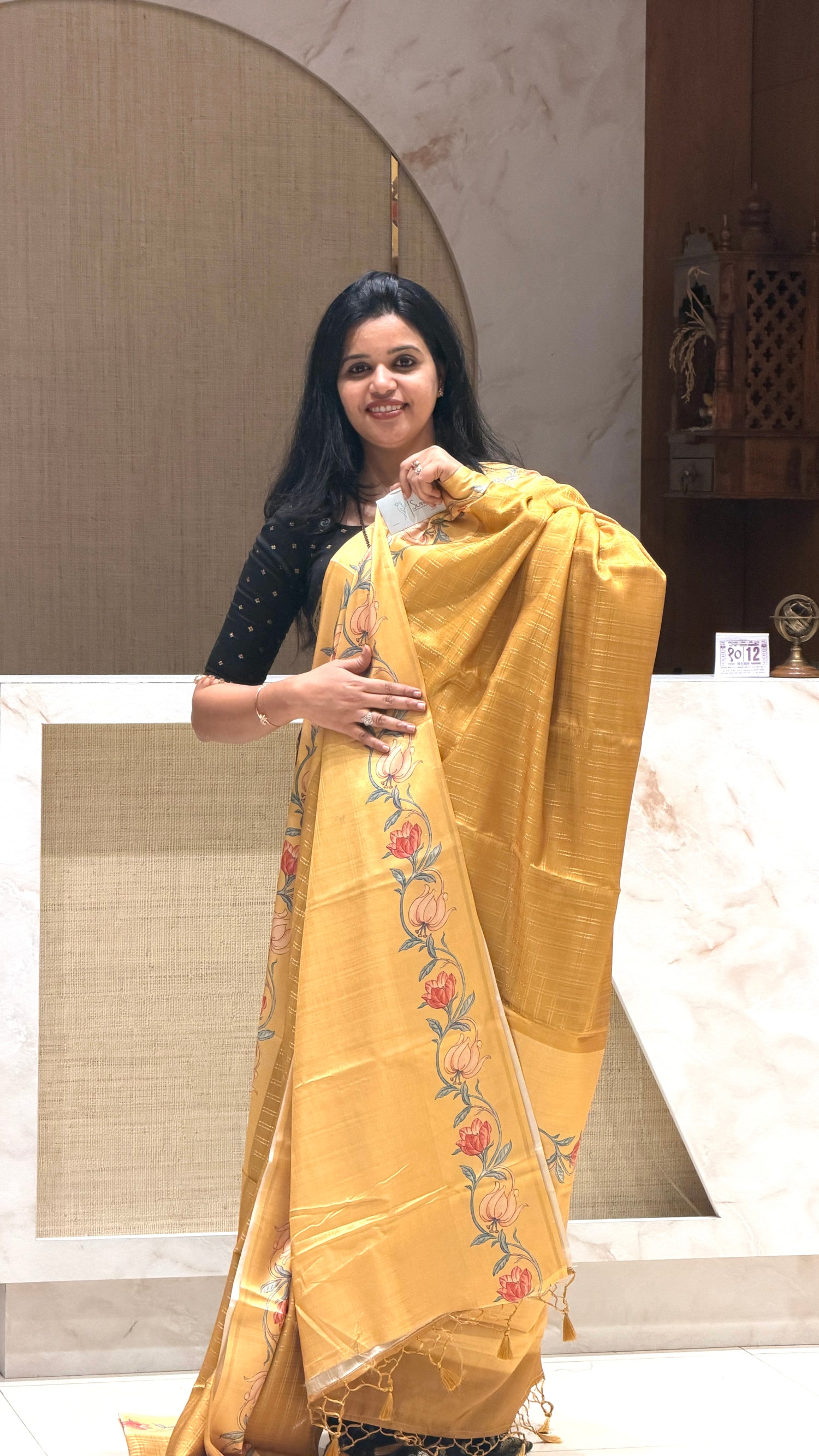 SUV3759-MUSTARD Viscose Tusser