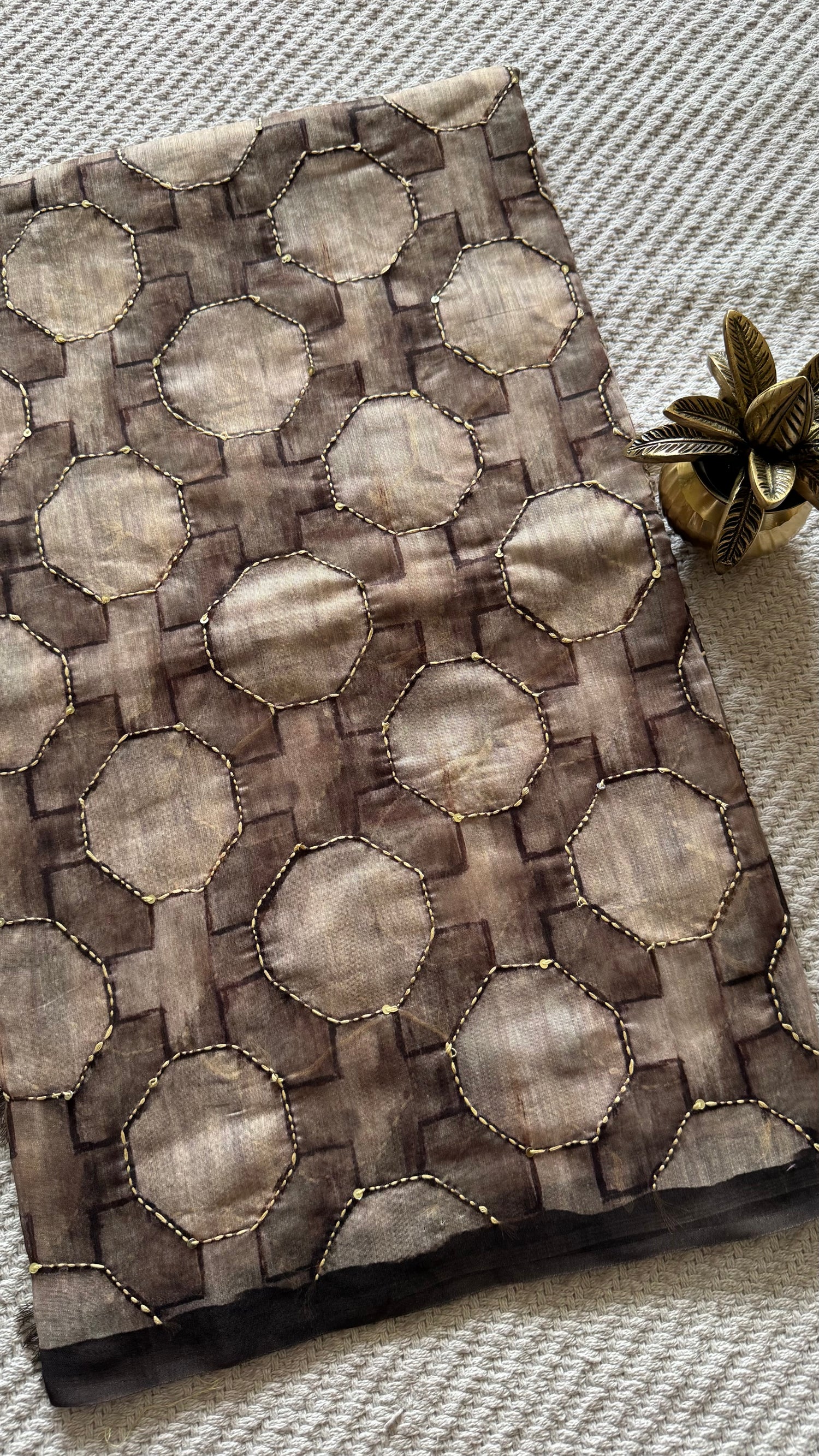 VISCOSE TUSSER SUV4978-BROWN