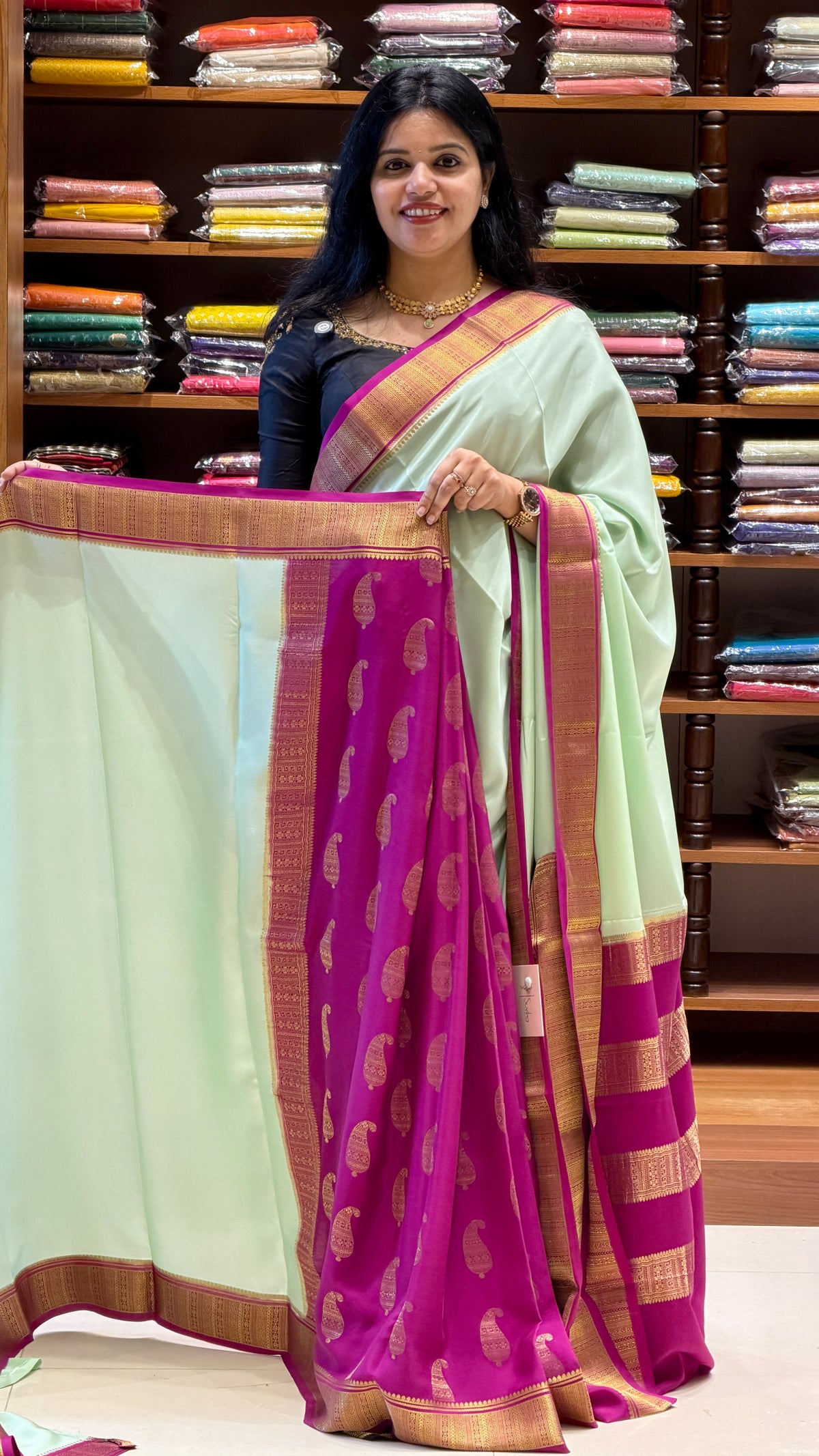 PURE MYSORE CREPE PSH246-SAGEGREEN