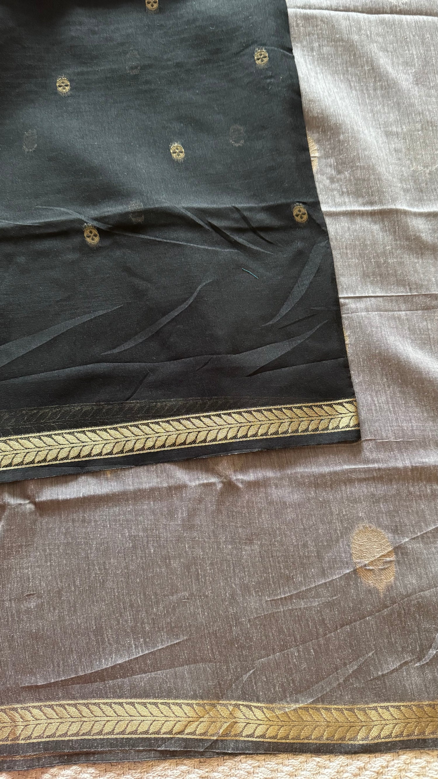 TUSSER SILK SAREE SUV5471-BLACK