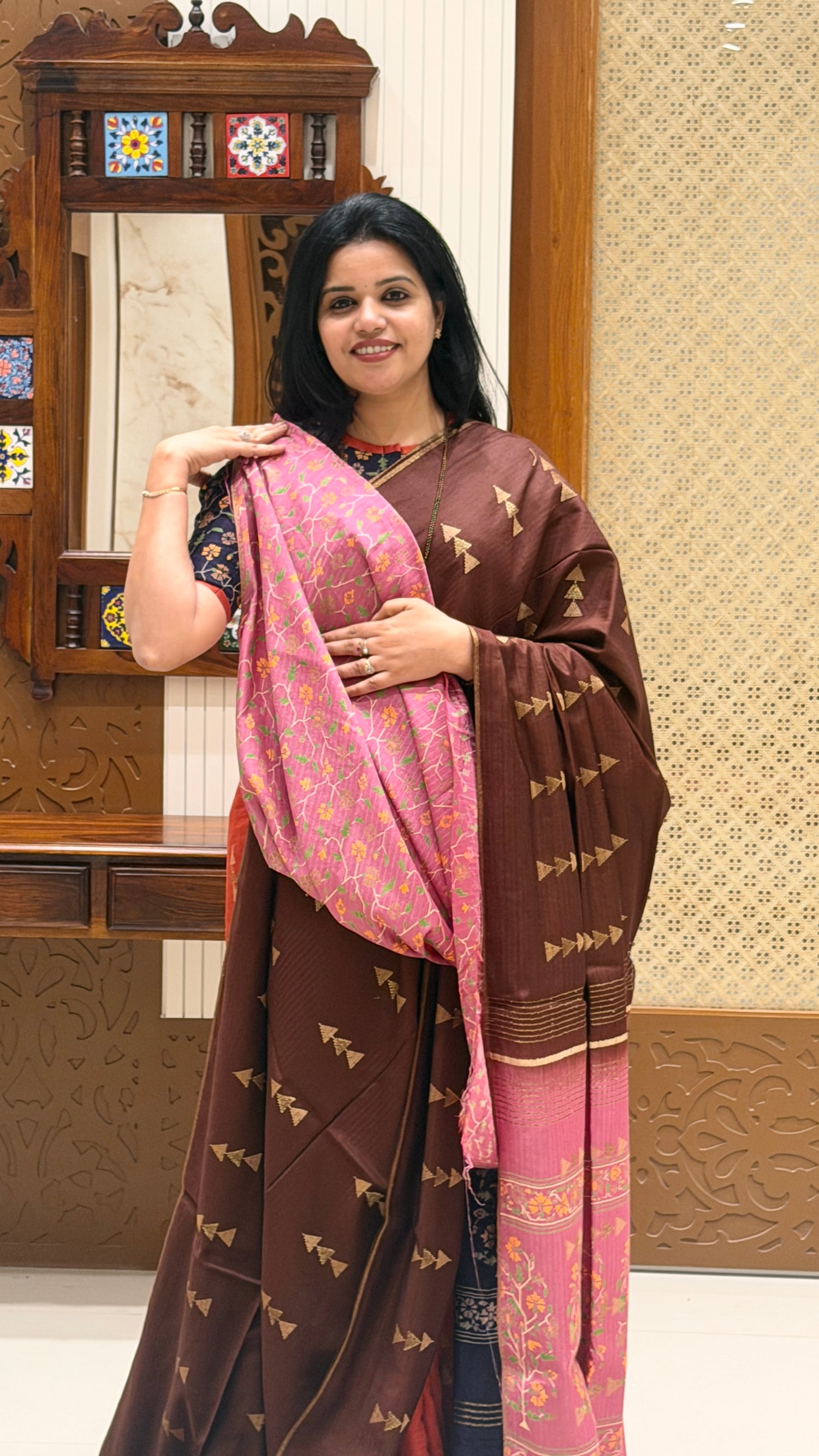 SUV3925-COFFEEBROWN WITH ONIONPINK