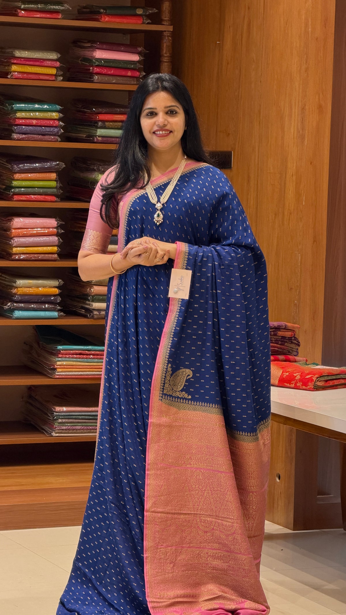 PURE CREPE SILK SAREE PSM56-SAPHIREBLUE