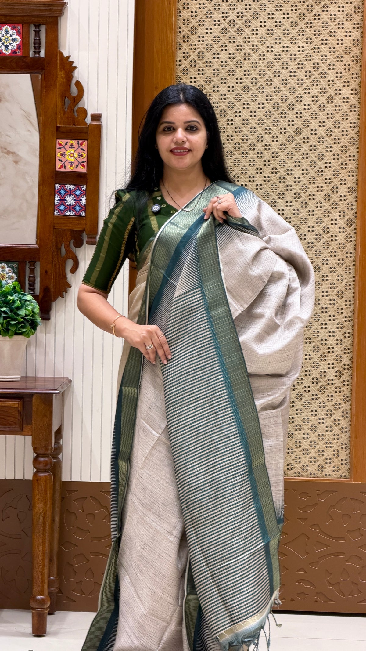 TUSSER SILK SUV5522-GREEN