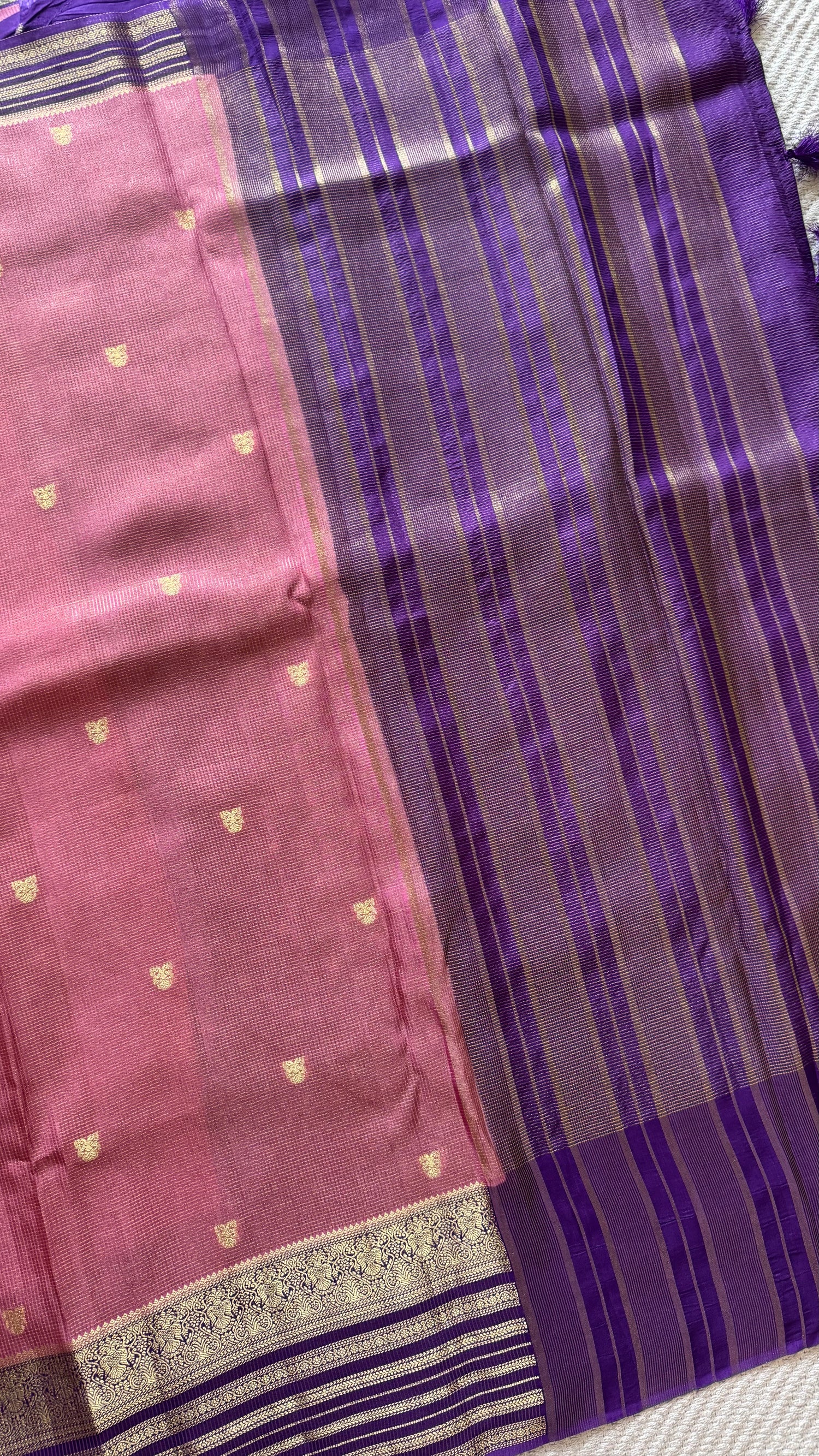 CREPE SILK SAREE SUV5455-ONIONPINK WITH PURPLE