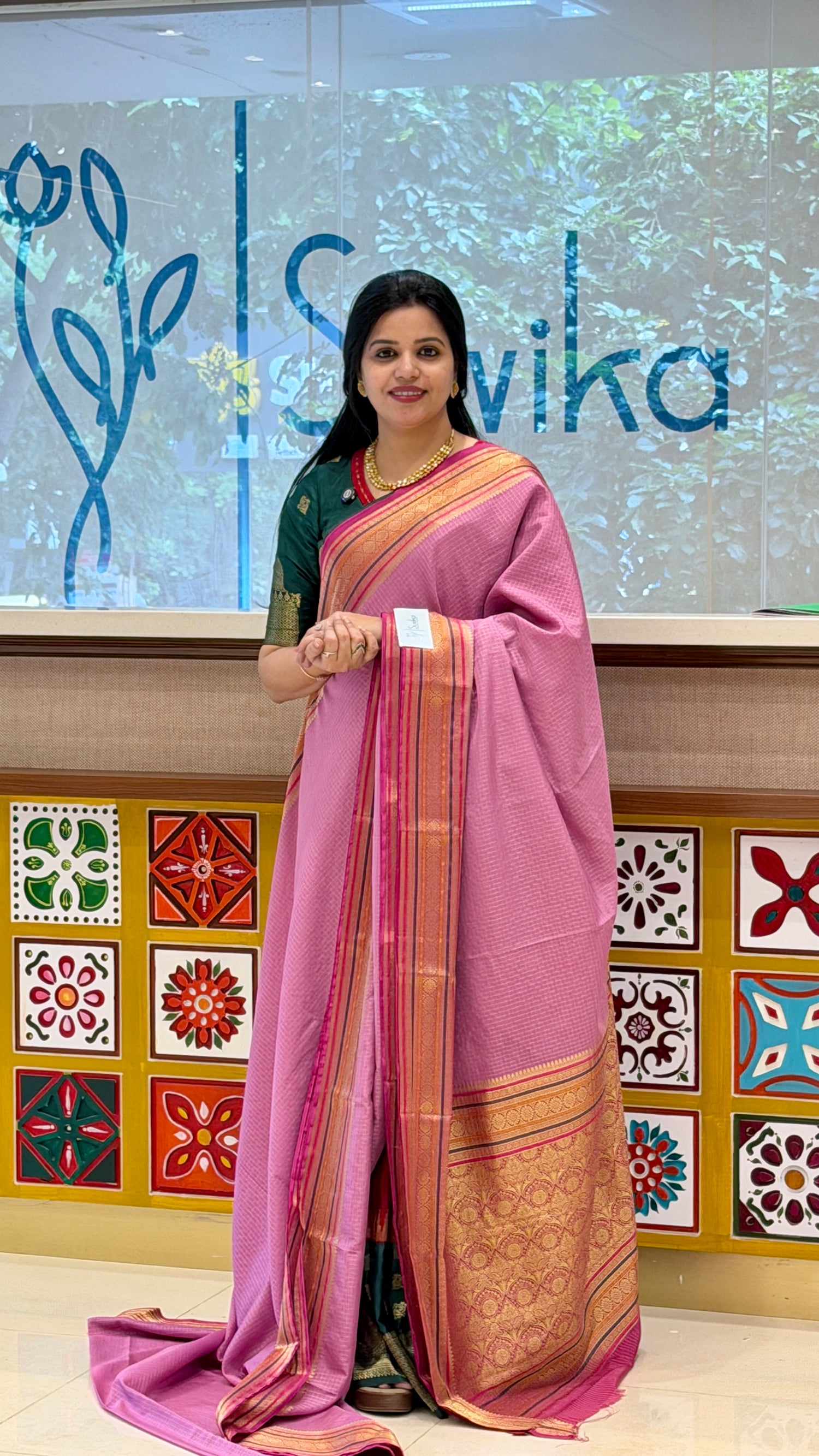 MYSORE CREPE SUV5605-ONIONPINK WITH PINK