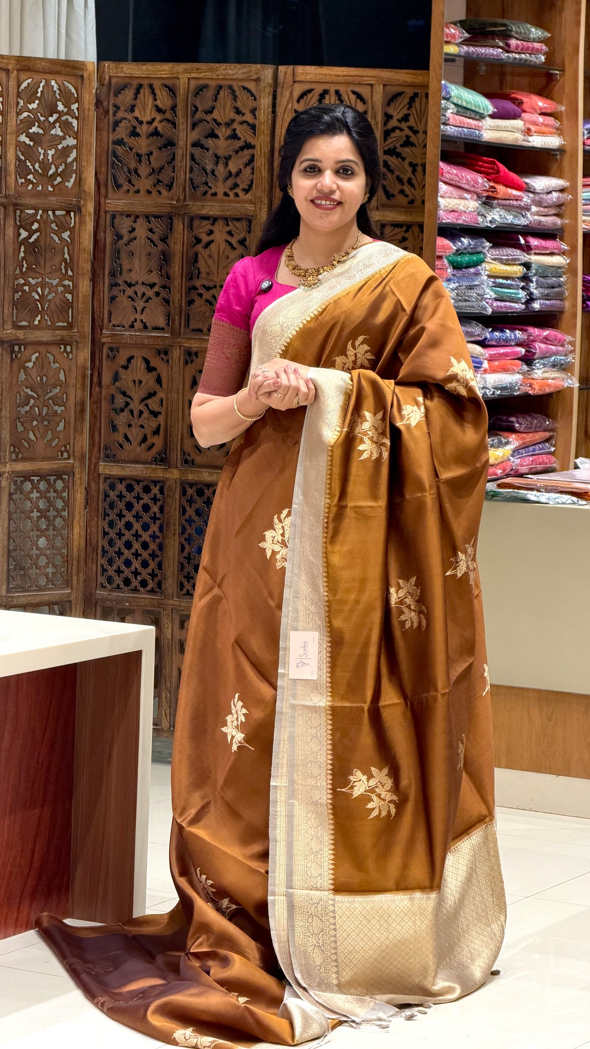 PURE BANARASI SOFT SILK PSGM454-BROWN
