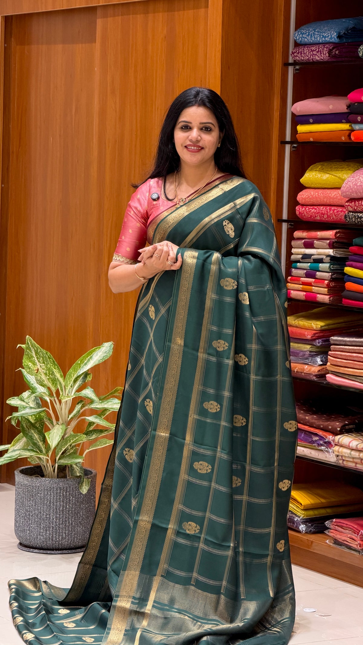 MYSORE CREPE 01 SUV5791-BOTTLEGREEN