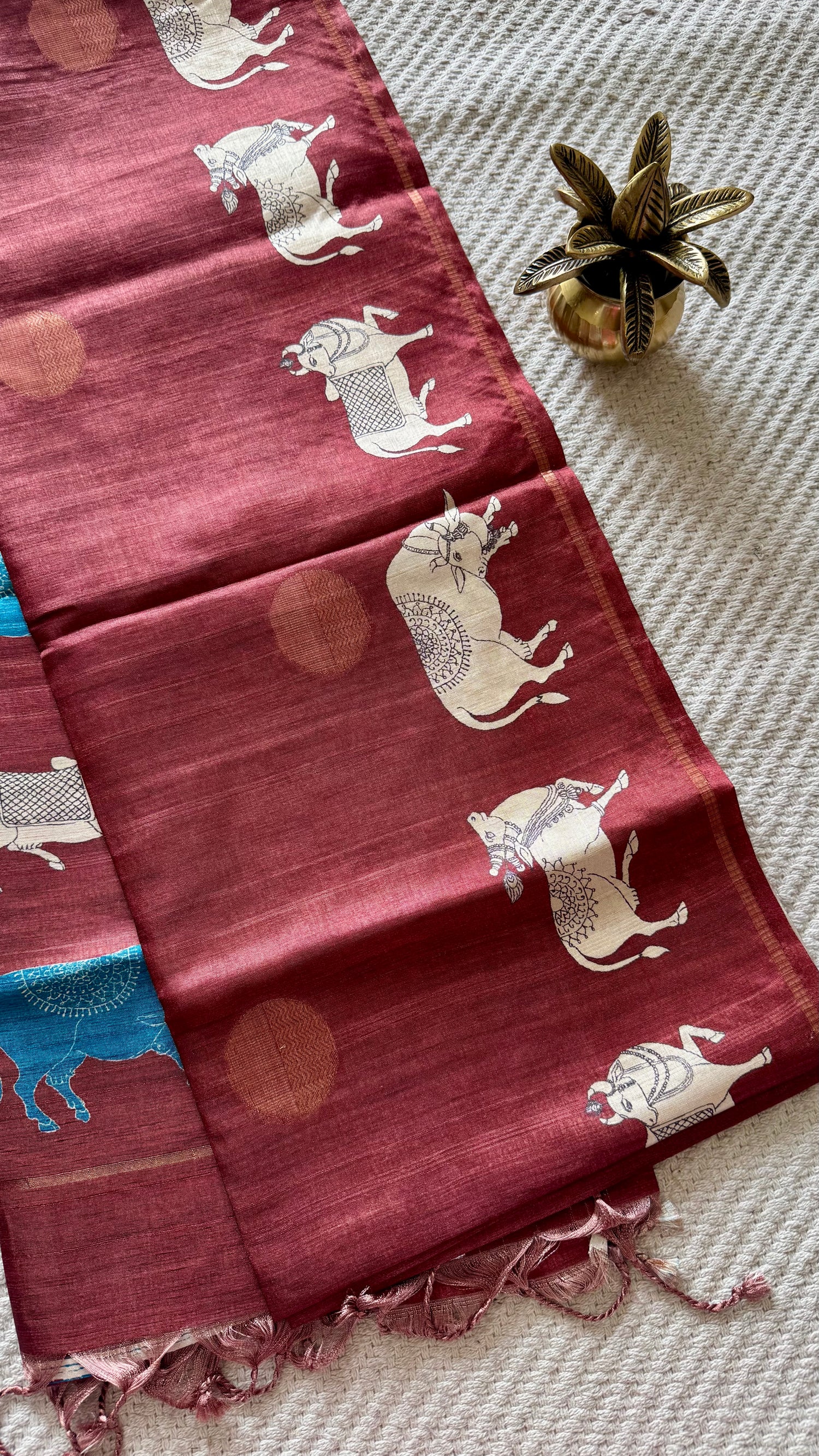 TUSSER SILK SAREE SUV5602-BROWN