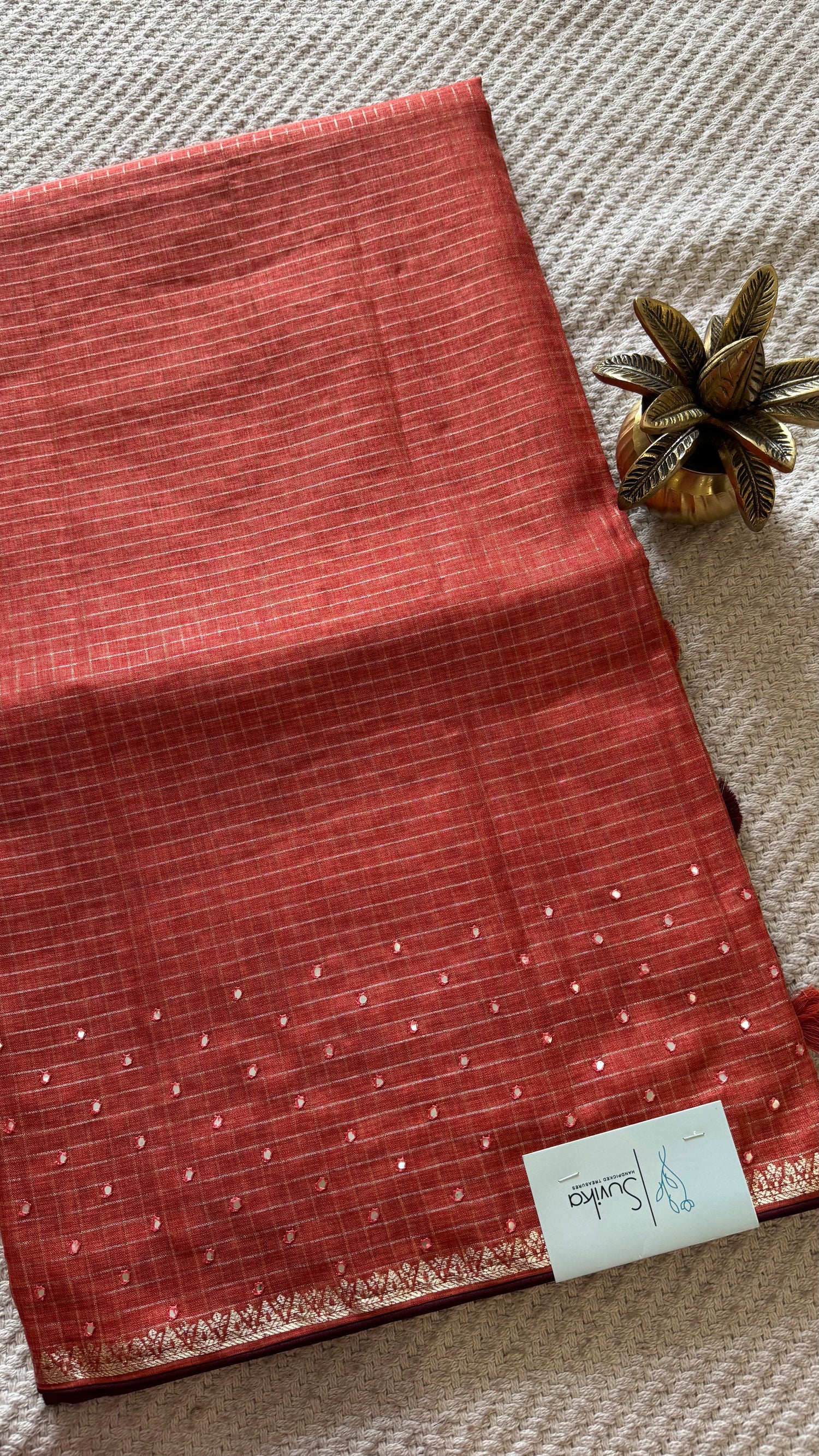 TUSSER SAREE SUV5424-RUST