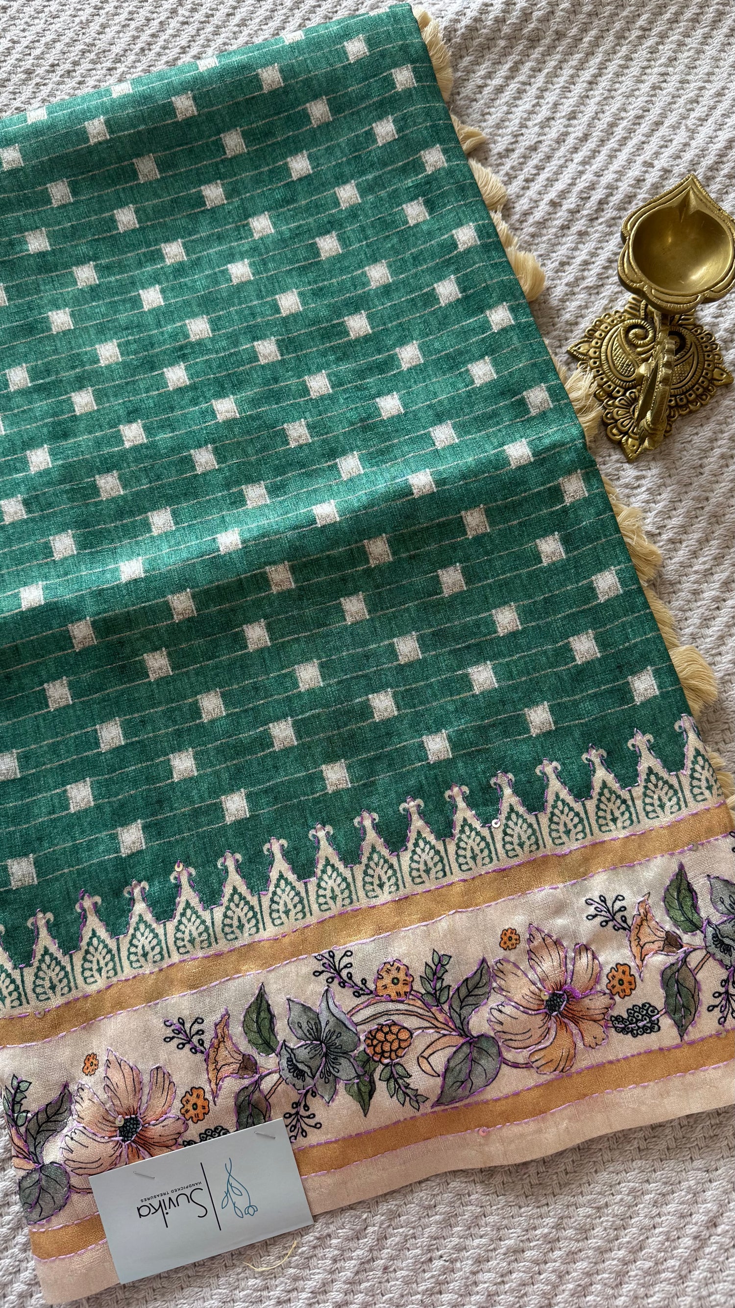 TUSSER SILK SAREE SUV5555-SEAGREEN