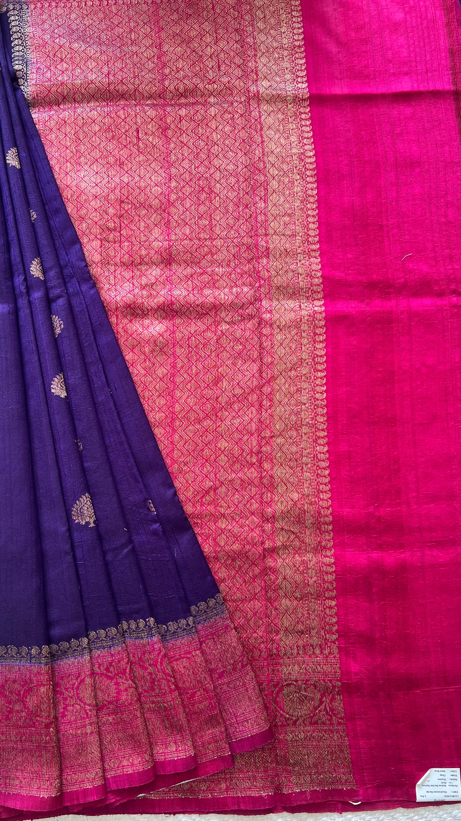 PSUV273-PURPLE WITH PINK PURE DUPION SILK SAREE