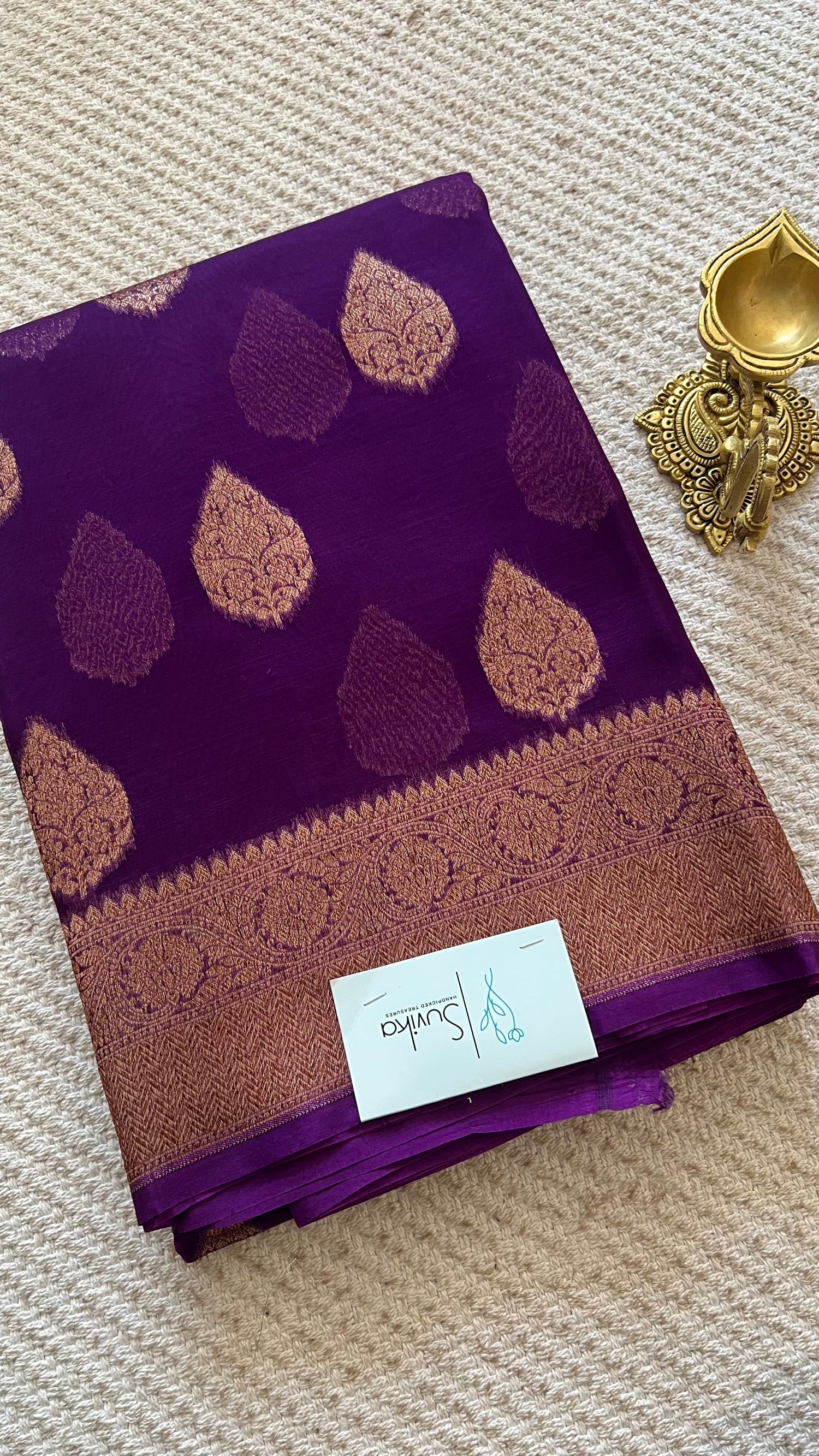 PSUV103-PURPLE PURE KORA SILK SAREE