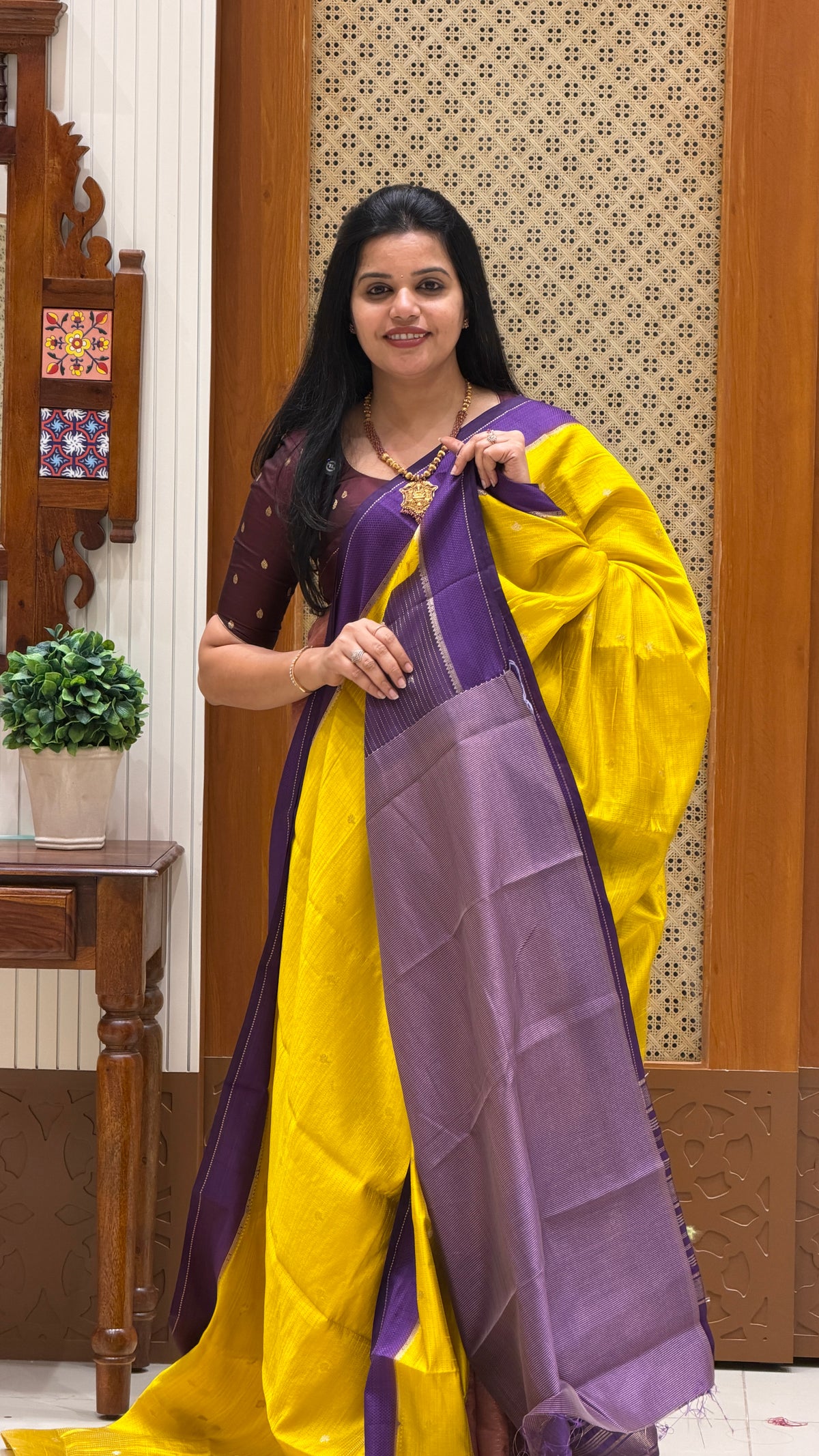 TUSSER SILK SAREE  SUV5859-MUSTARD