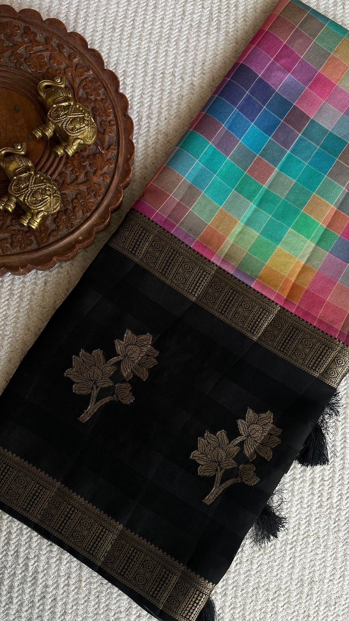 CHECKS SAREE SUV5880-MULTI-3