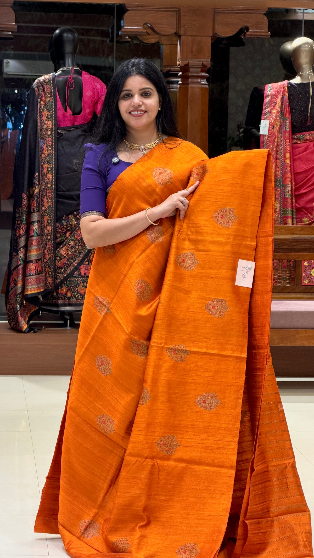 PURE BANARASI DUPION SILK PSBS321-ORANGE