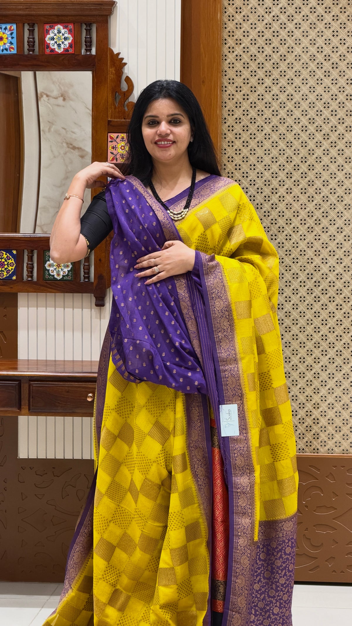 GEORGETTE SAREE  SUV5888-MUSTARD