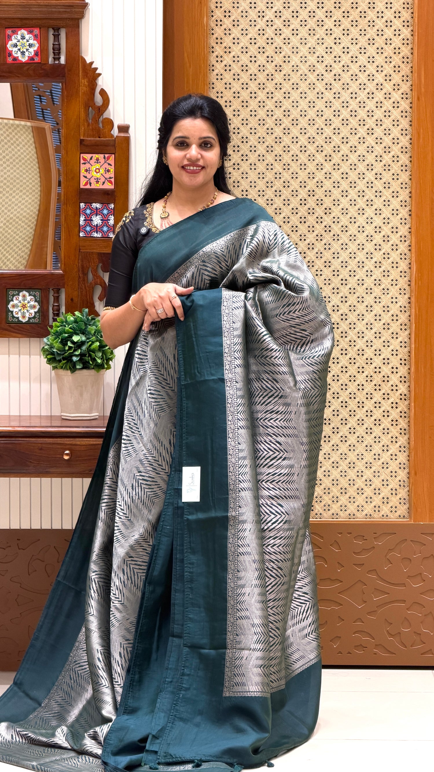 KOSA SILK SAREE SUV5384-BOTTLEGREEN