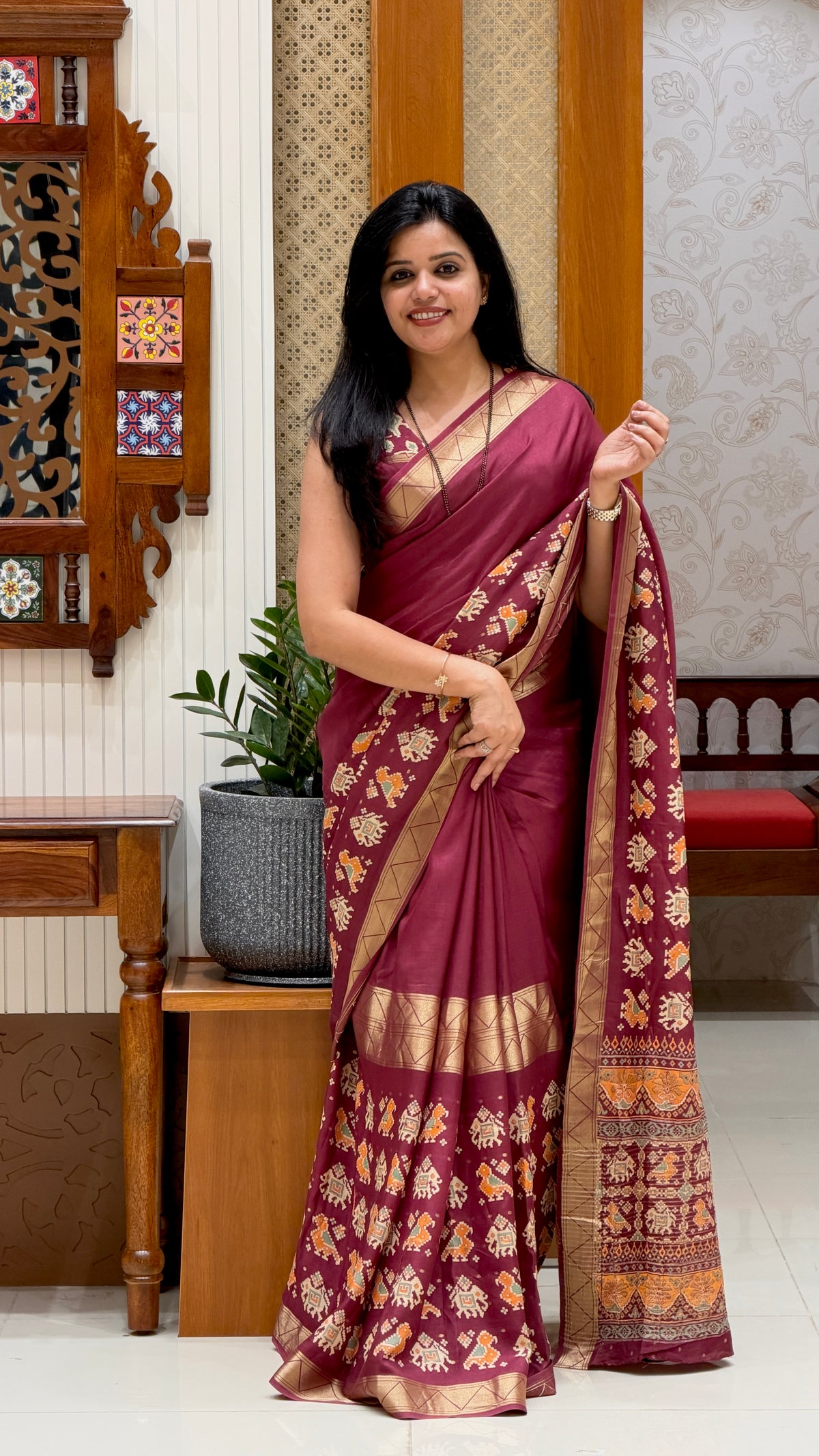 PRINTED CREPE SUV5779-WINE