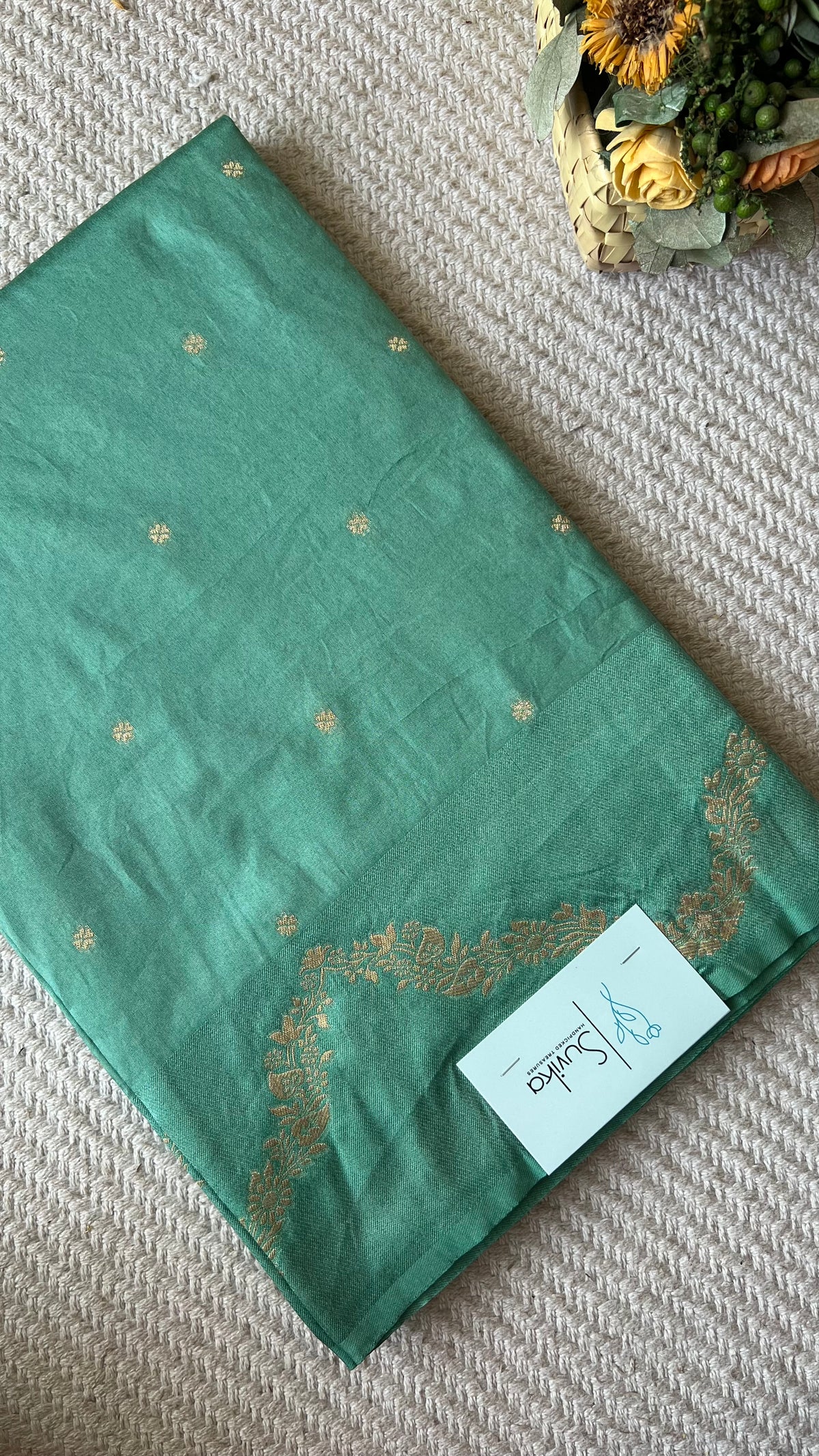 Crepe silk saree SUV5836-SEAGREEN