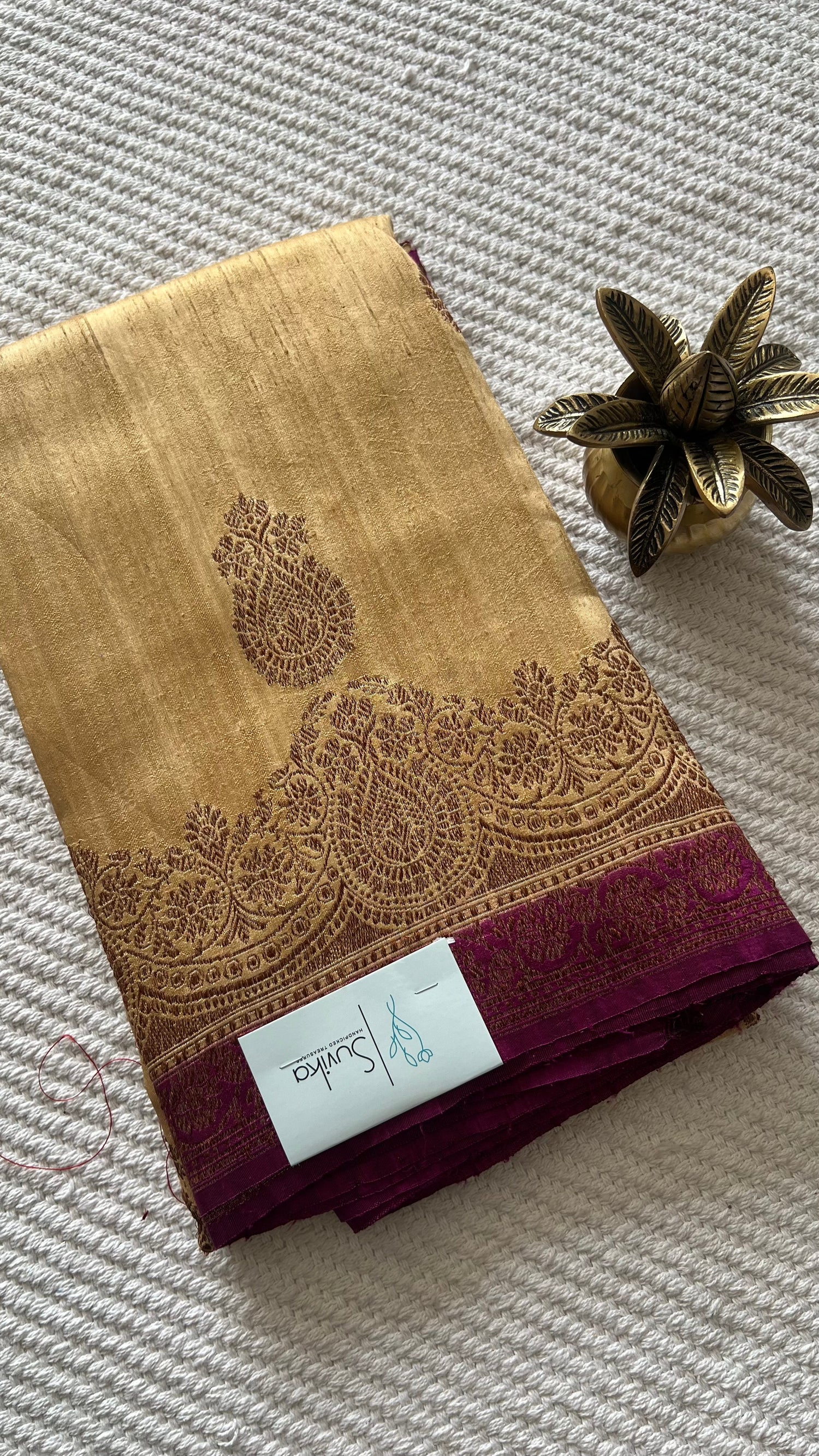 PSUV247-CHICKU WITH MAGENTA PURE DUPION SILK SAREE