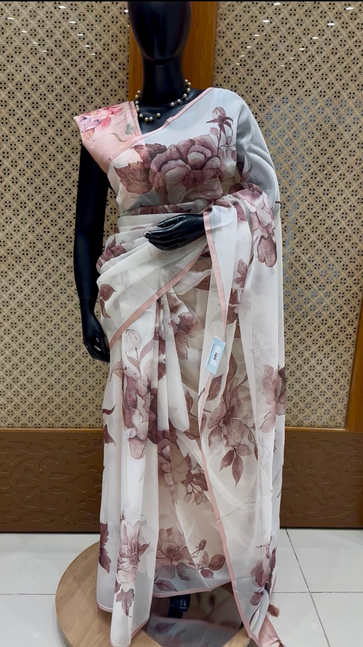ORGANZA SAREE SUV1155 - ONION PINK