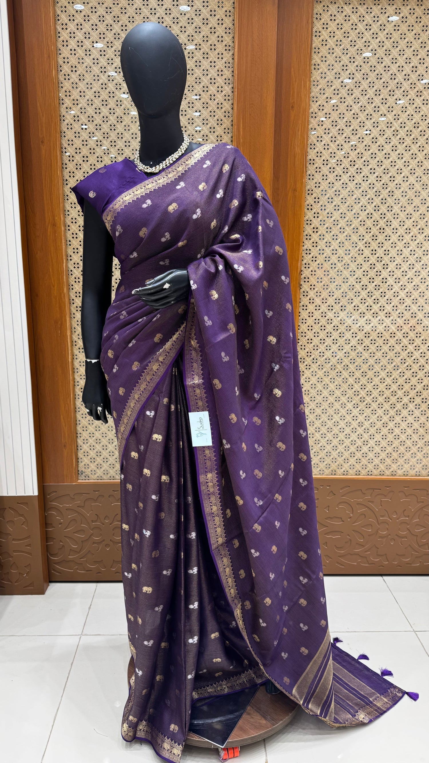 DOLA CREPE SAREE SUV5628-PURPLE