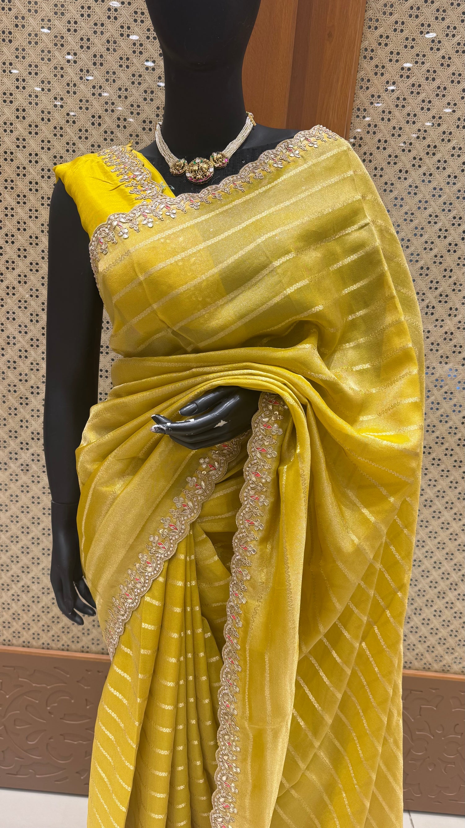 TISSUE SAREE SUV5070-YELLOW