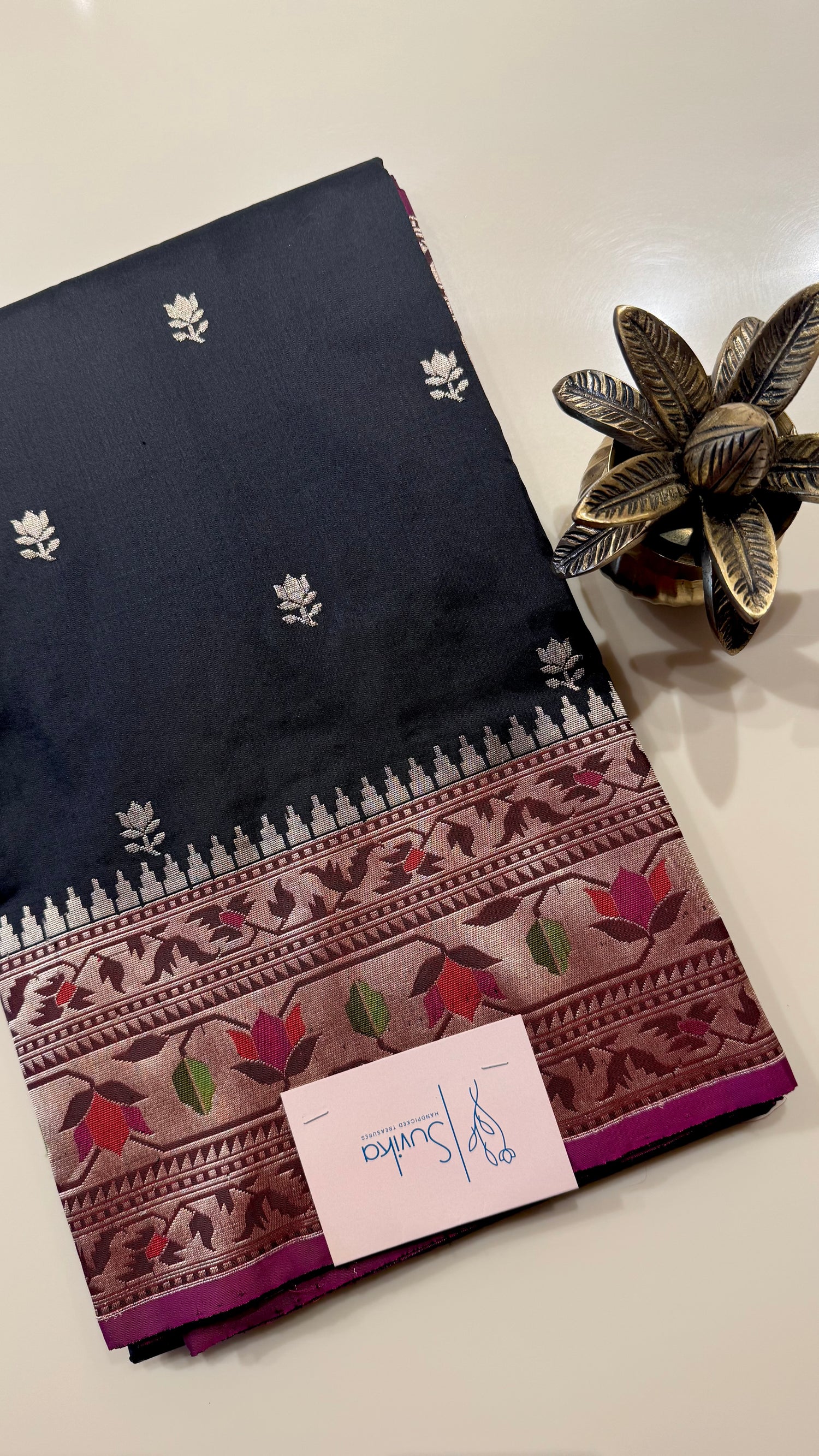 PURE BANARASI SILK PSJV373-BLACK