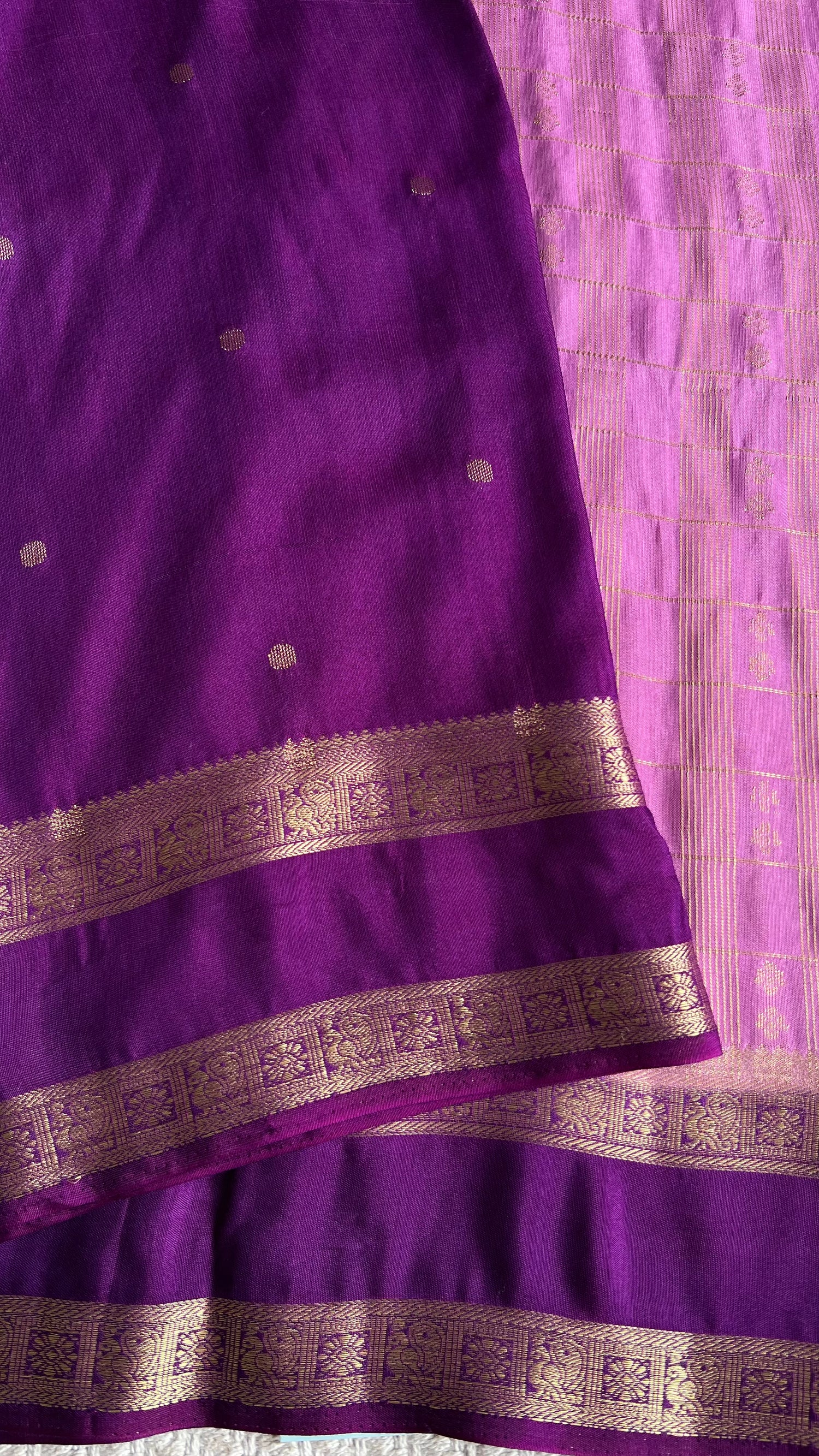 CREPE SILK SAREE SUV5476-LAVENDER WITH PURPLE