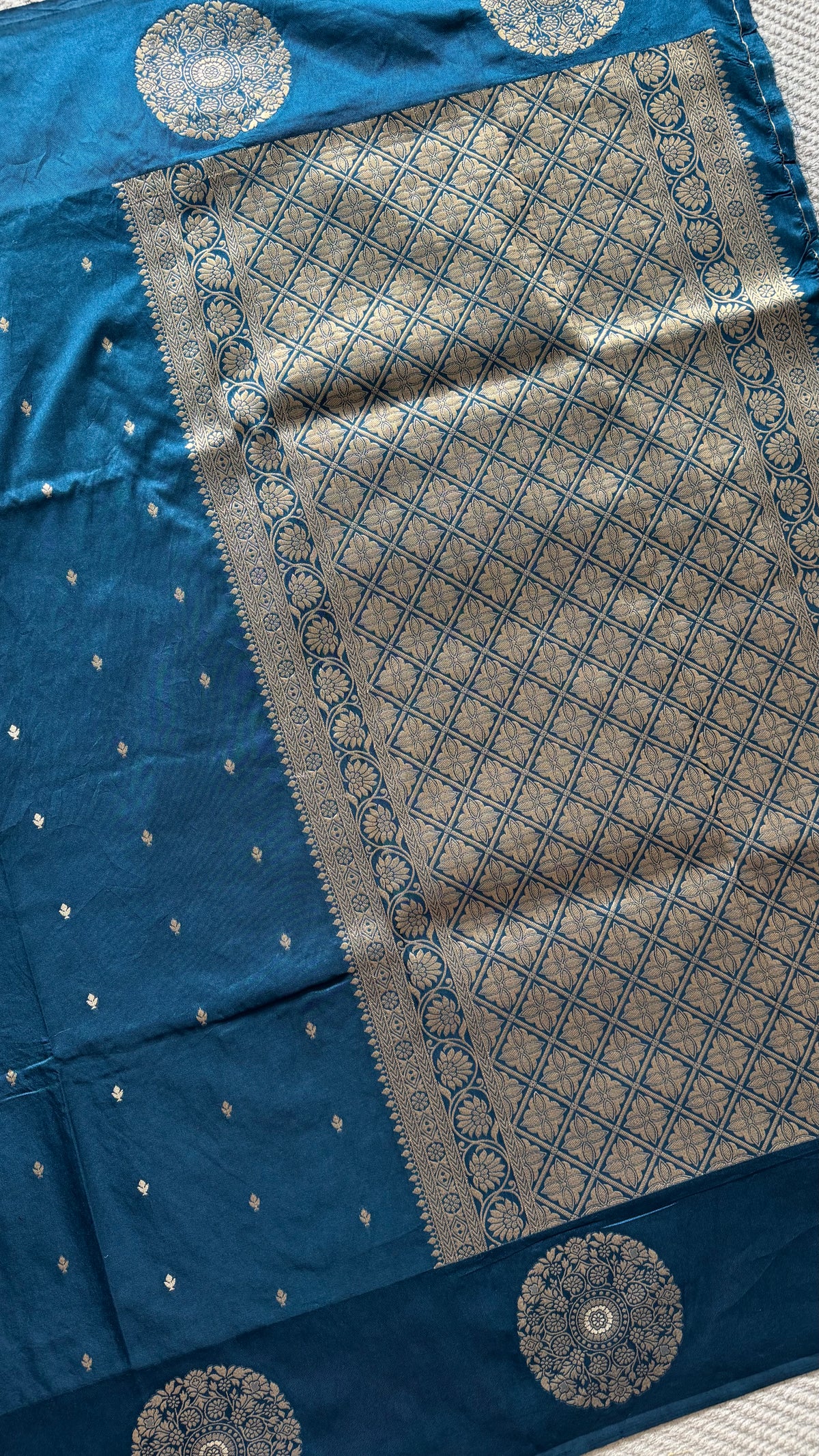CREPE SILK SAREE SUV5837-PEACOCKBLUE