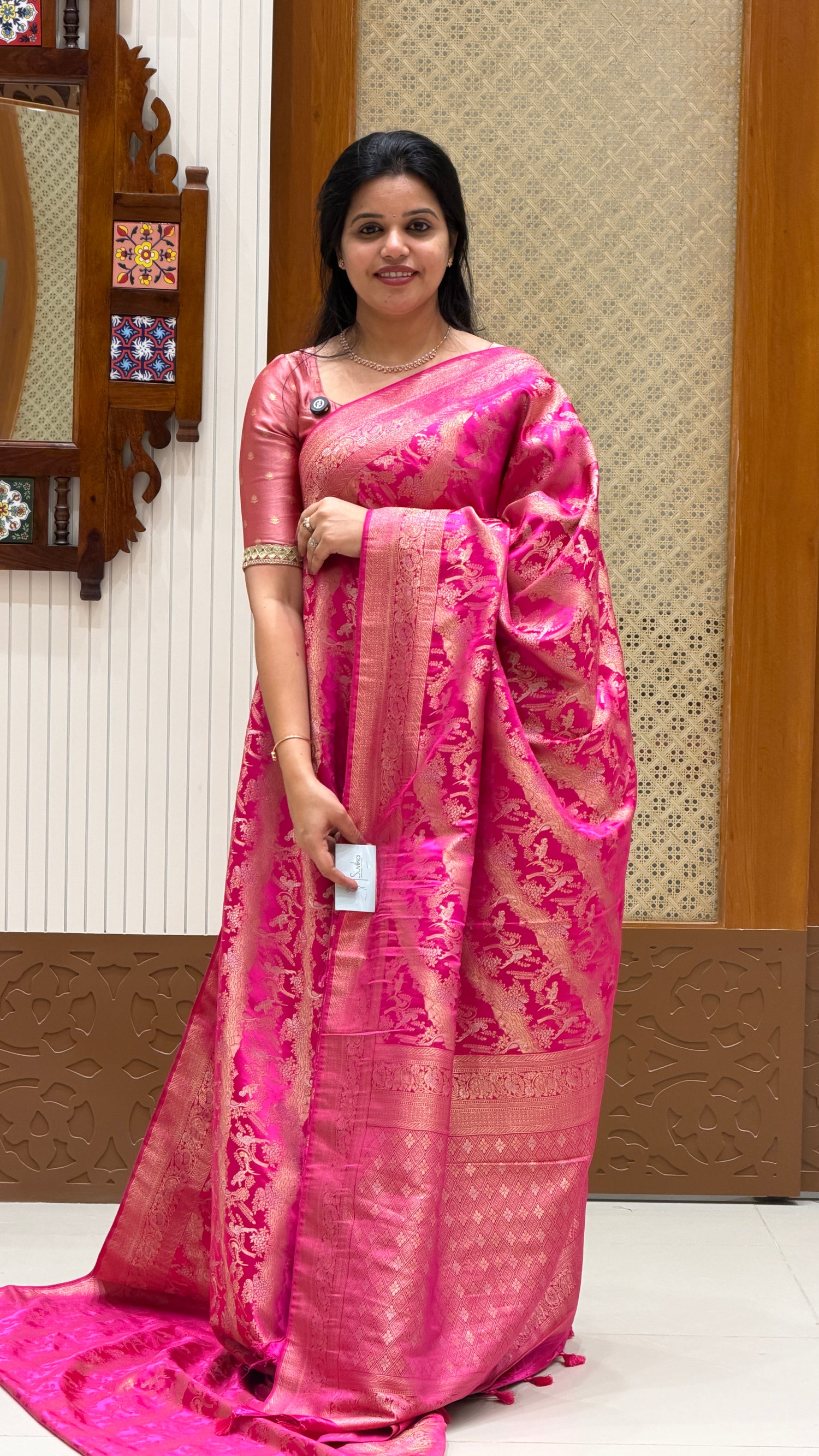 SUV4287-PINK Satin Kathans