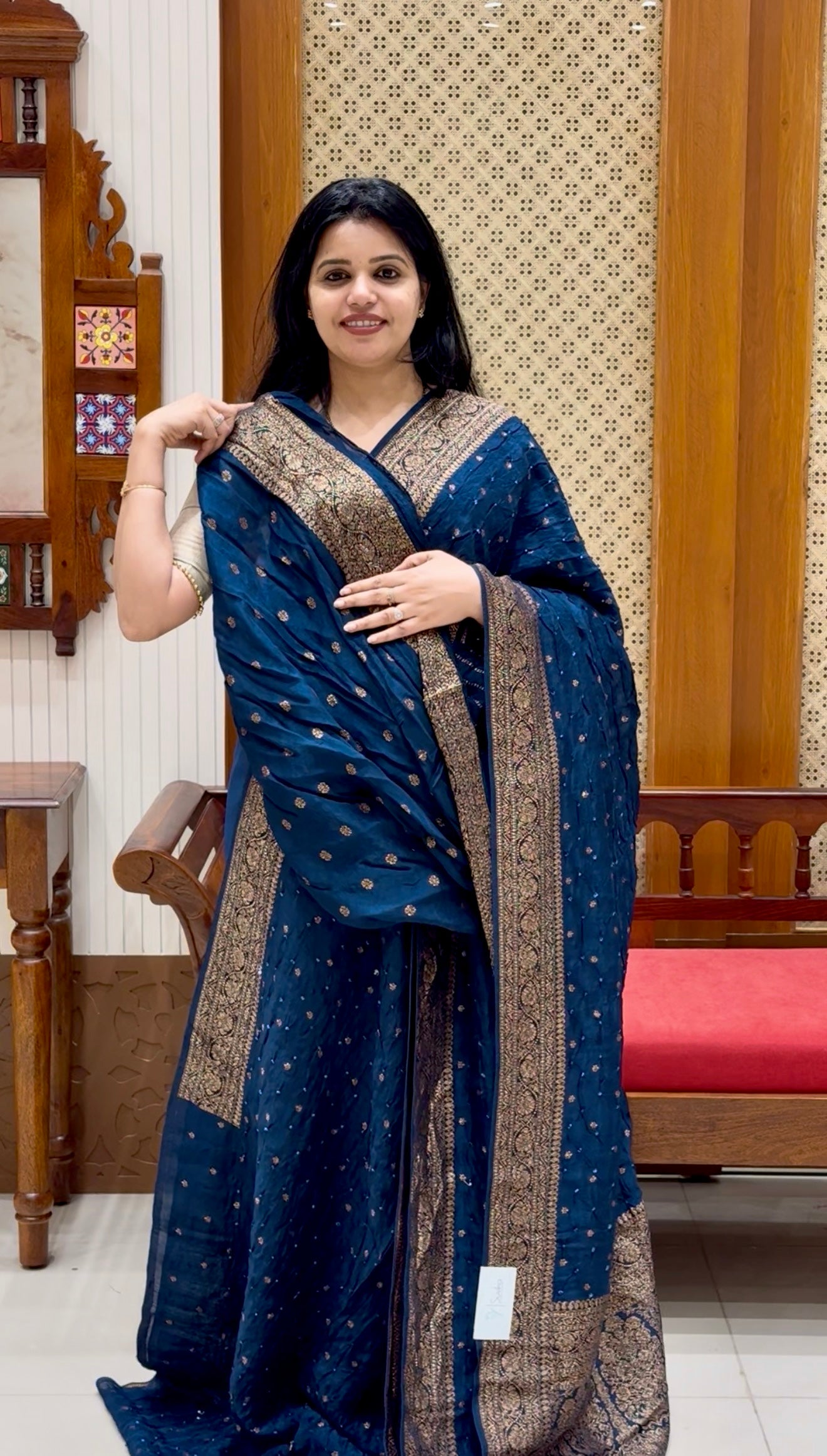 SUV4396-SAPPHIREBLUE( brocade blouse)