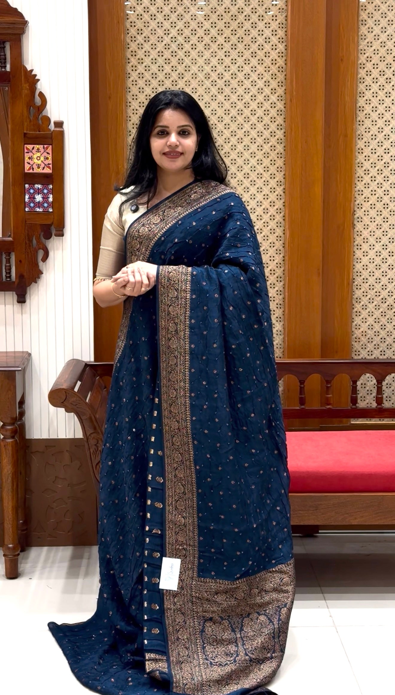 SUV4396-SAPPHIREBLUE( brocade blouse)