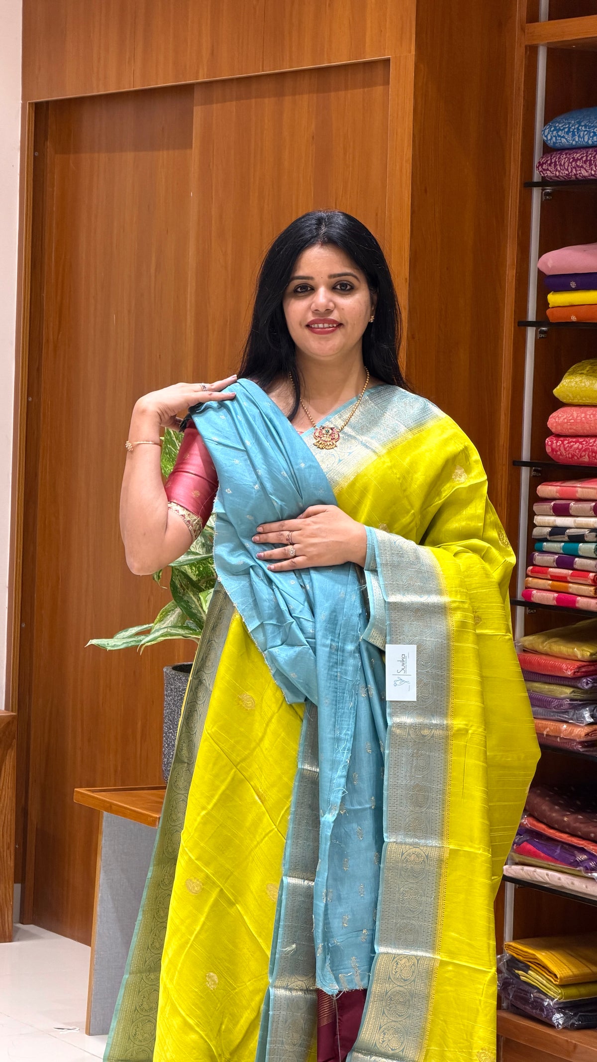 CREPE KANCHI SILK SUV5669-MINTGREEN WITH SEAGREEN