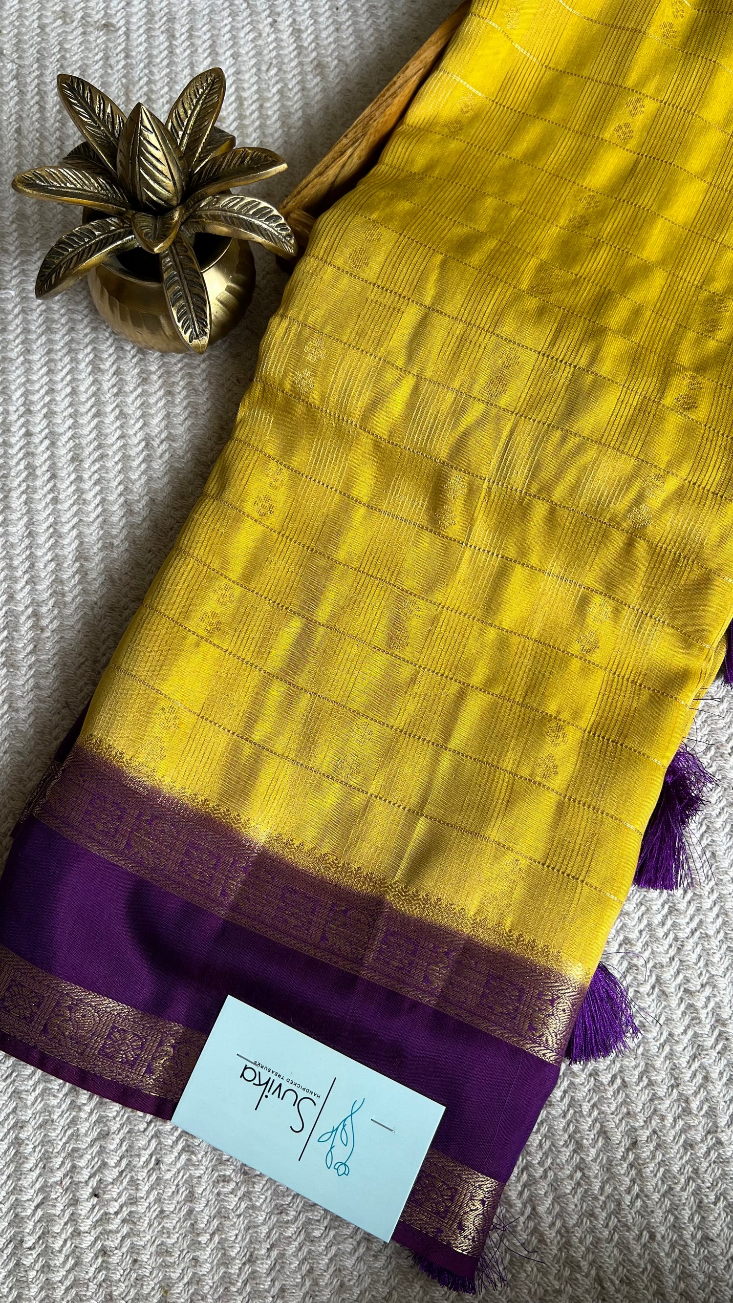 CREPE SILK SAREE SUV5476-MINTYELLOW WITH PURPLE