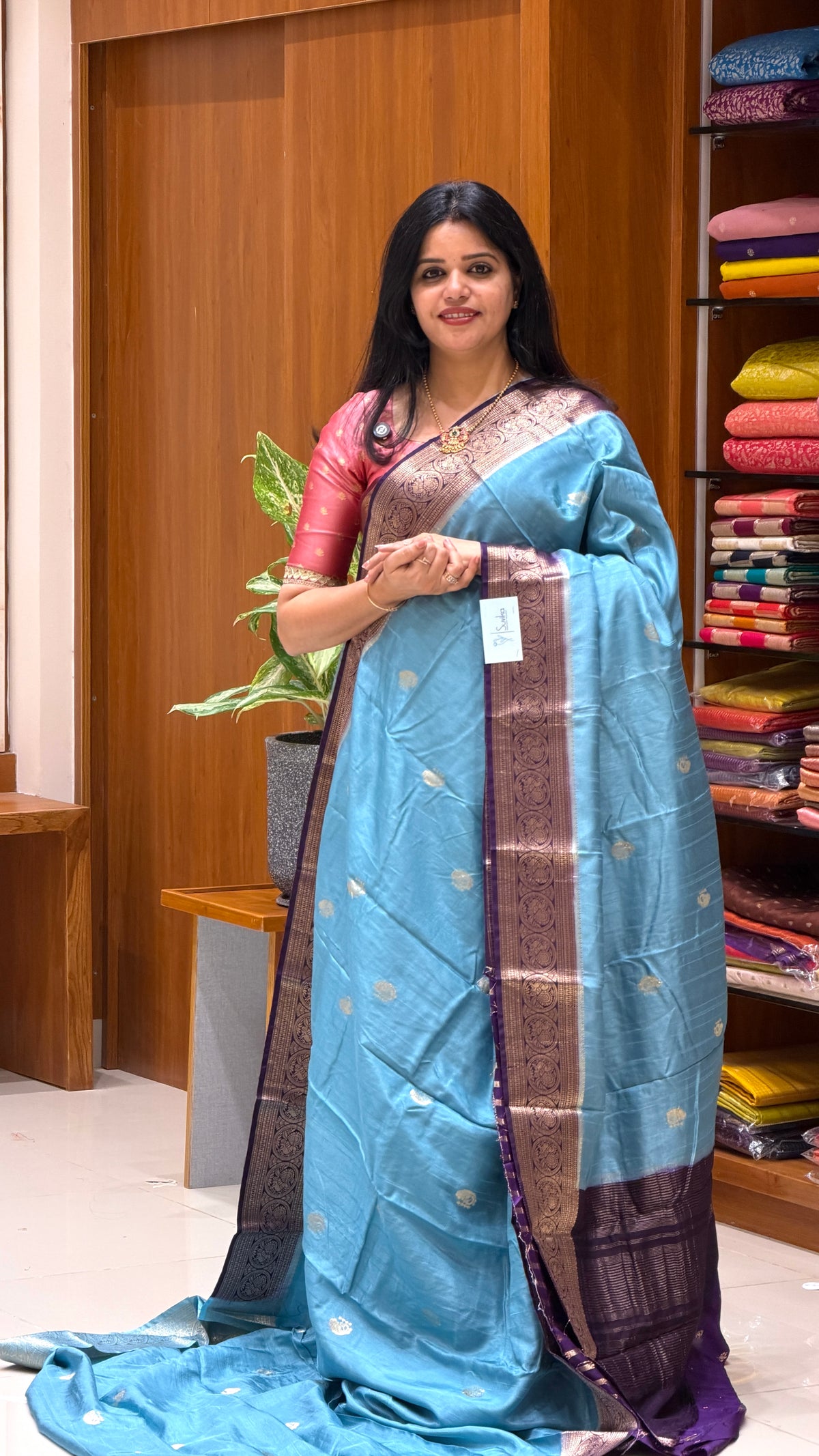 CREPE KANCHI SILKSUV5669-BABYBLUE WITH PURPLE