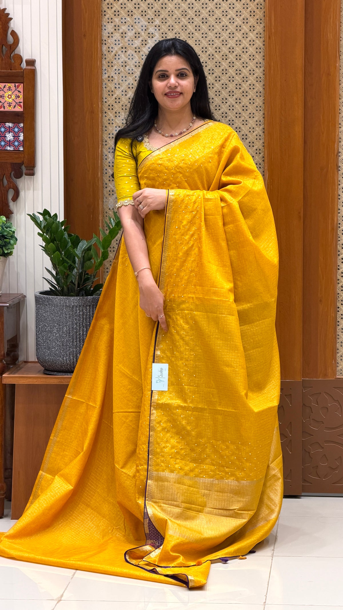 TUSSER SILK SUV5424-YELLOW
