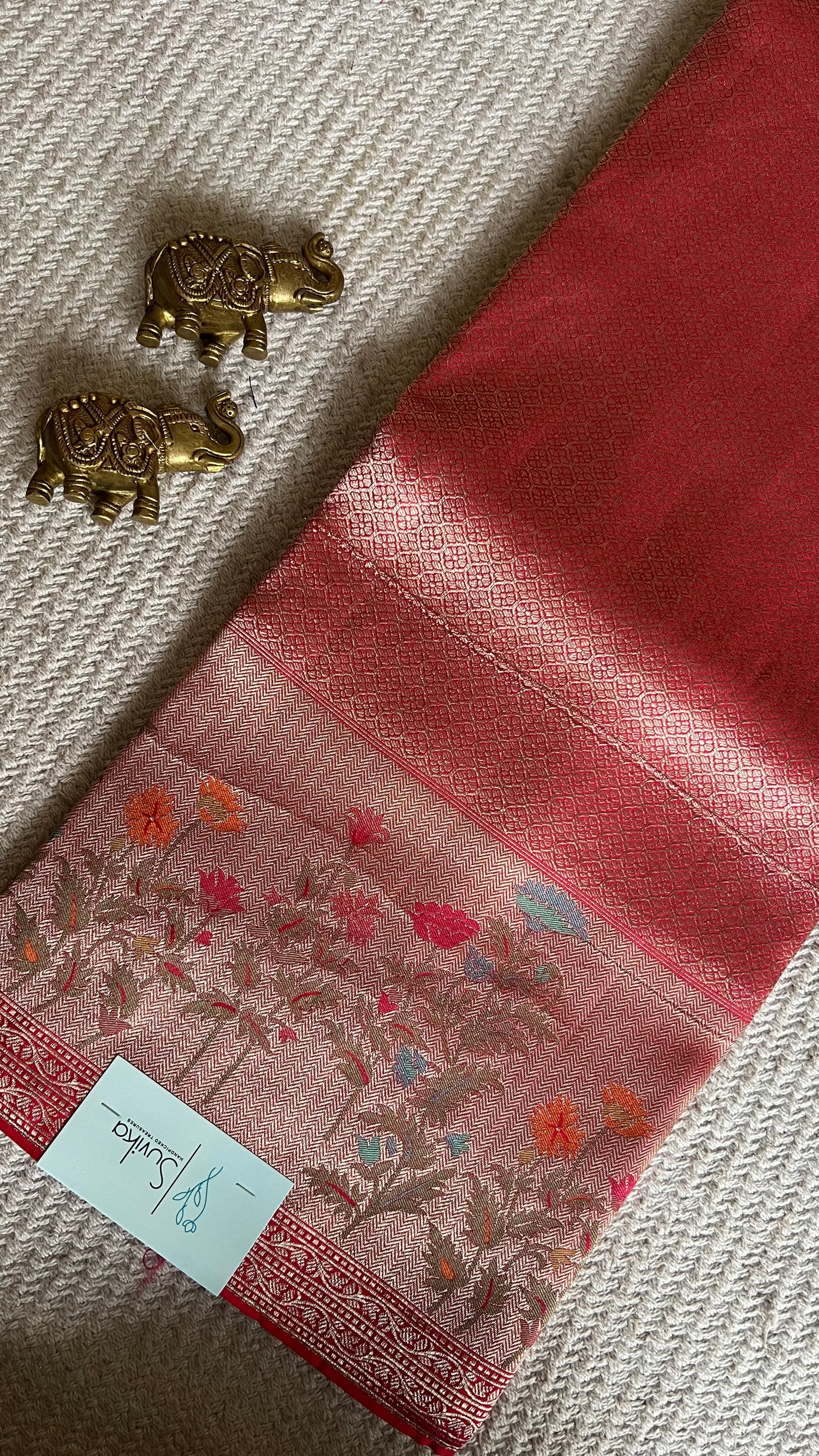 BROCADE TISSUE SAREE SUV5457-PINK
