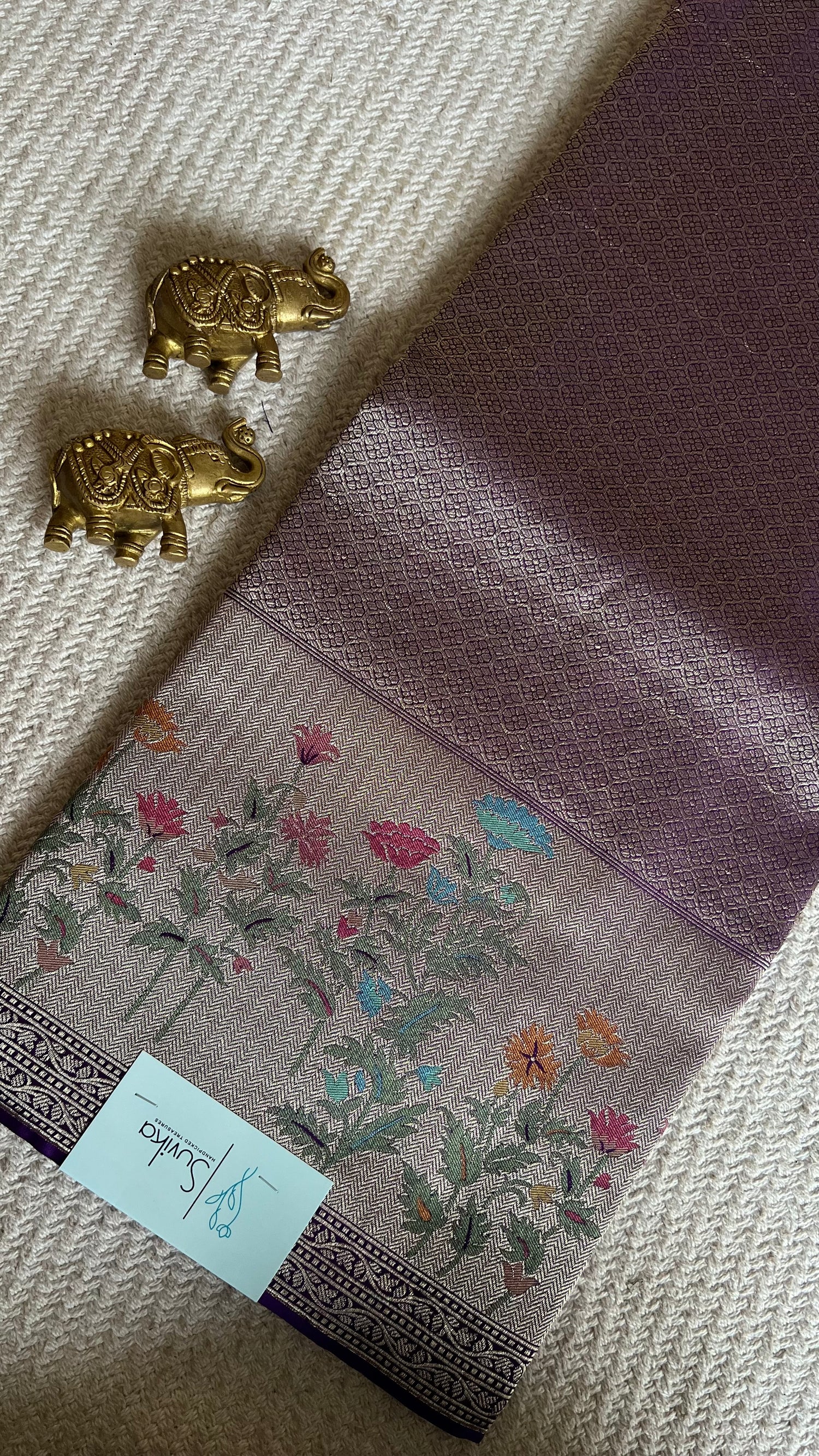 BROCADE TISSUE SAREE SUV5457-PURPLE