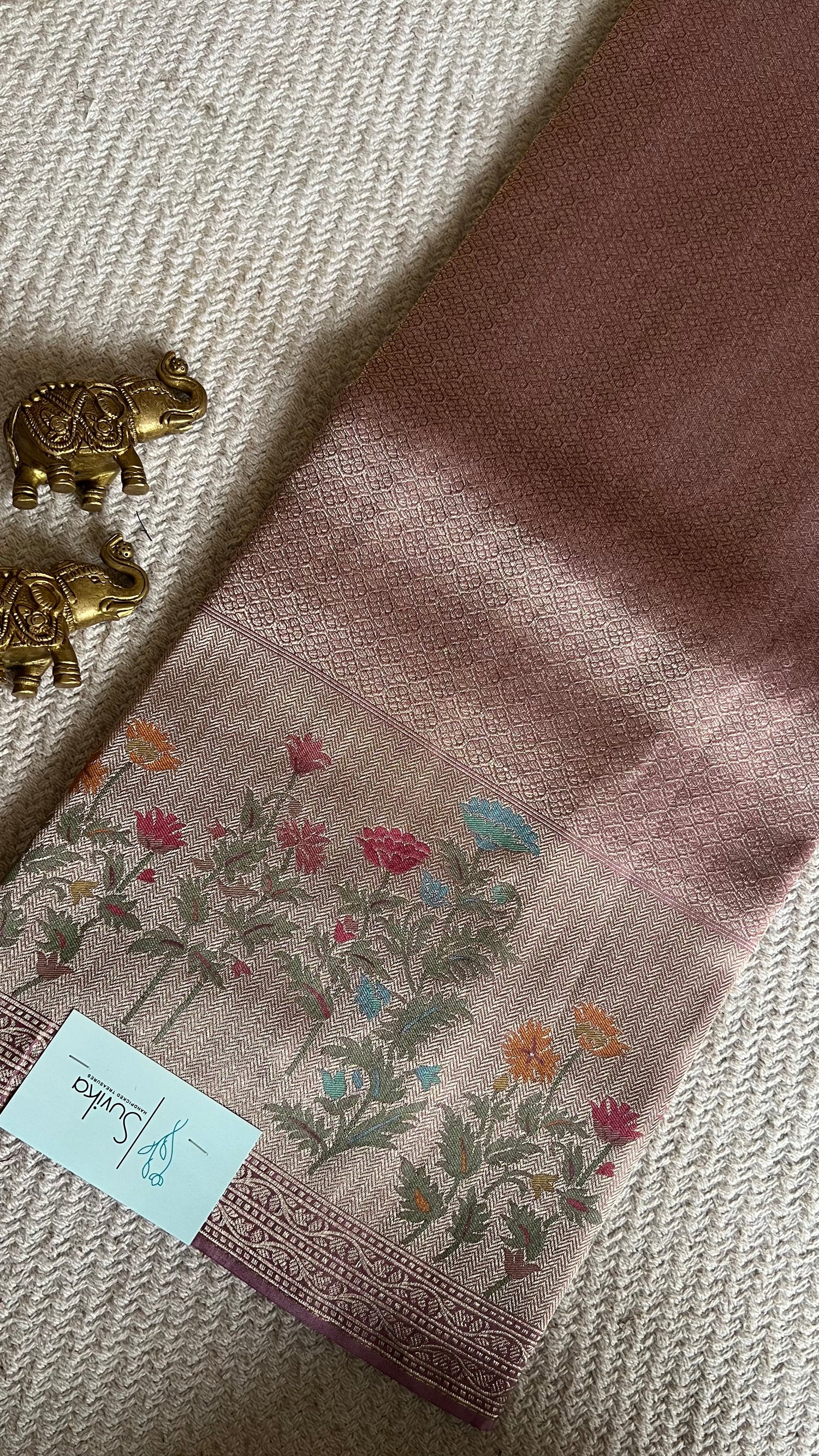 BROCADE TISSUE SAREE SUV5457-ONIONPINK
