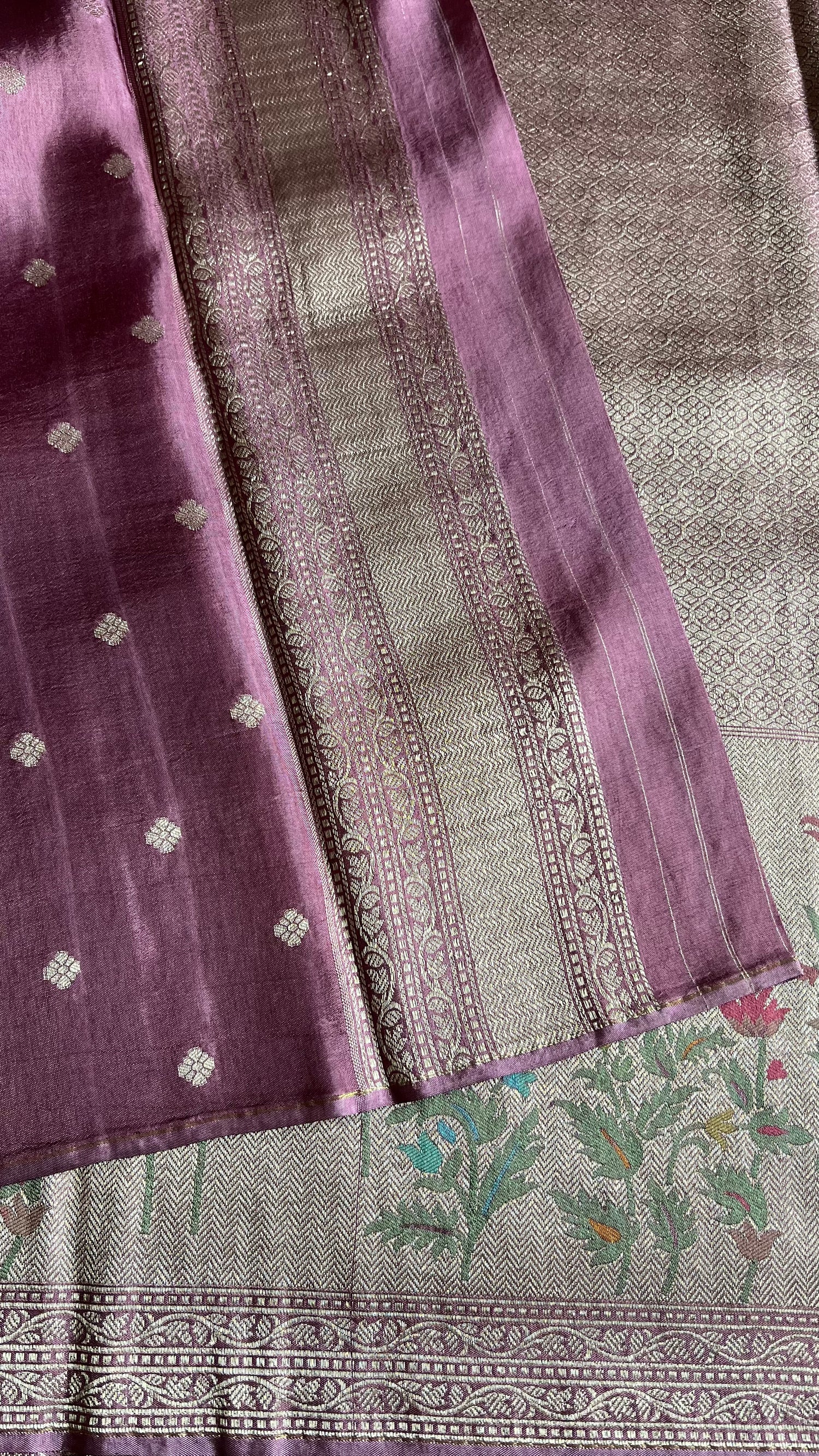 BROCADE TISSUE SAREE SUV5457-ONIONPINK