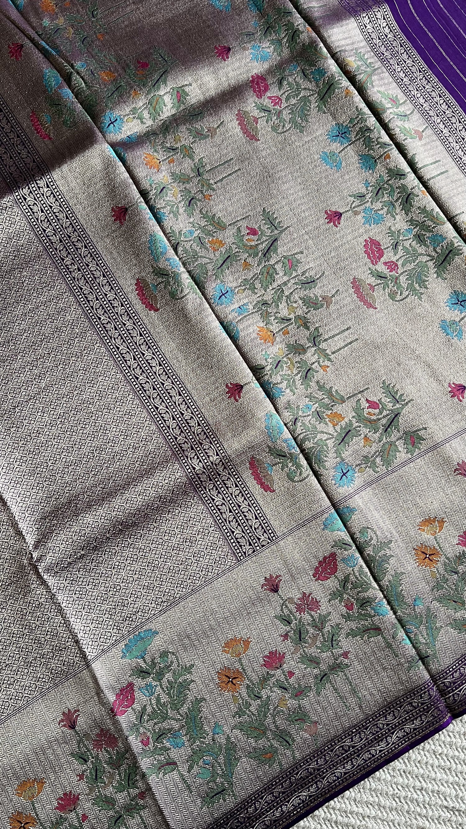 BROCADE TISSUE SAREE SUV5457-PURPLE