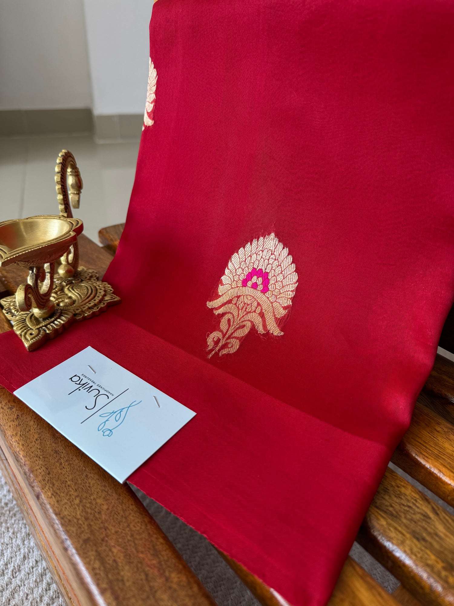 PSUV136 - RED PURE KORA SILK SAREE