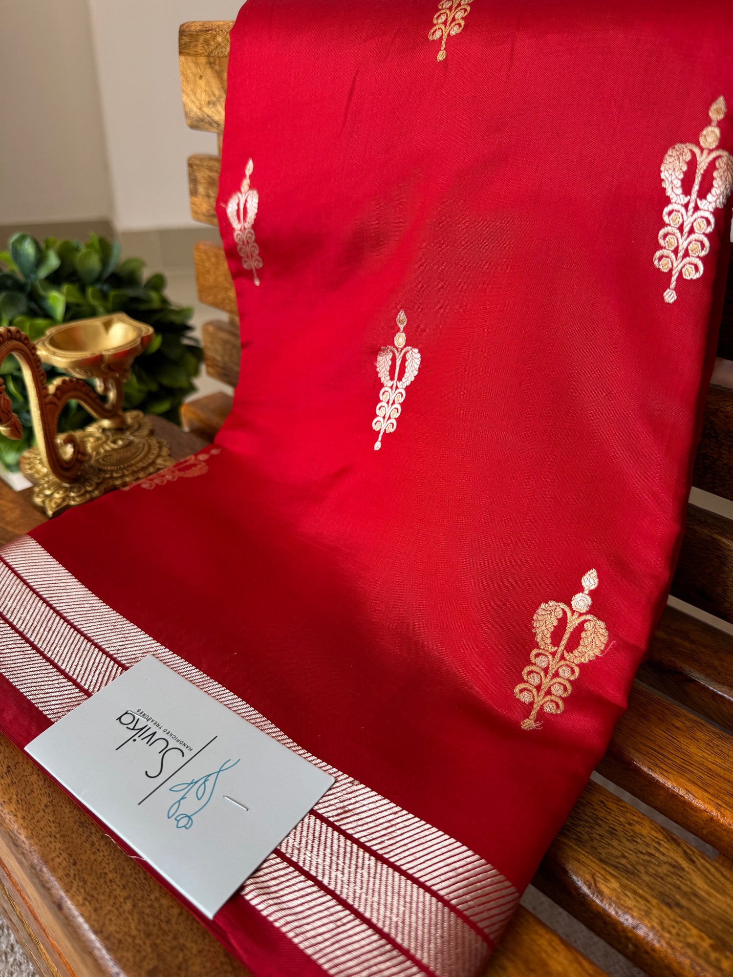 PSUV158 - RED PURE MANGO SILK SAREE