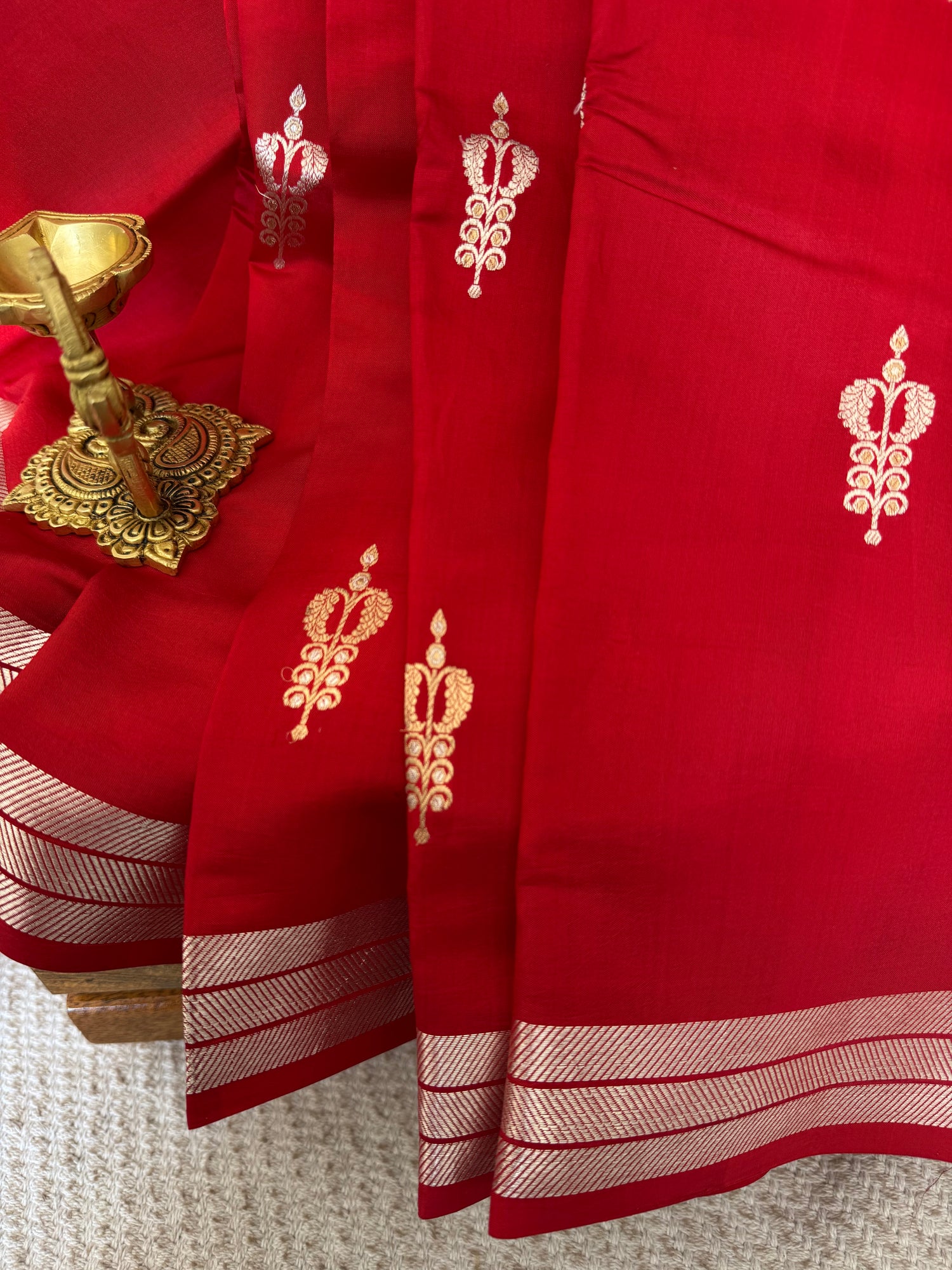 PSUV158 - RED PURE MANGO SILK SAREE