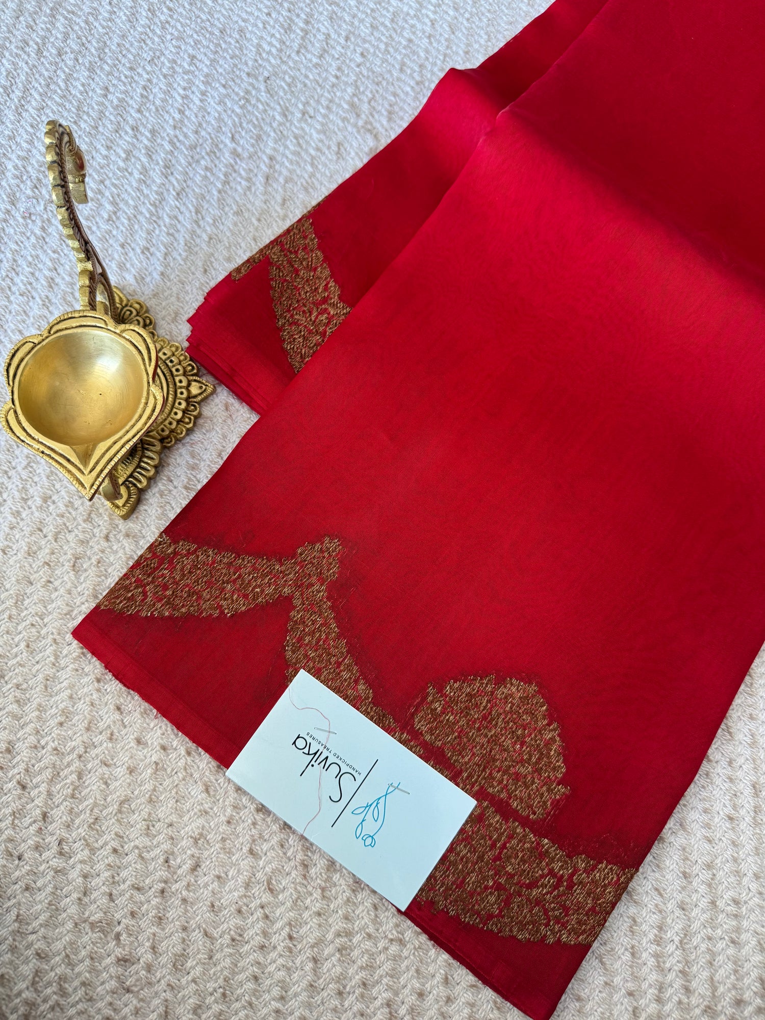 PSUV135 - RED PURE KORA ORGABZA SILK