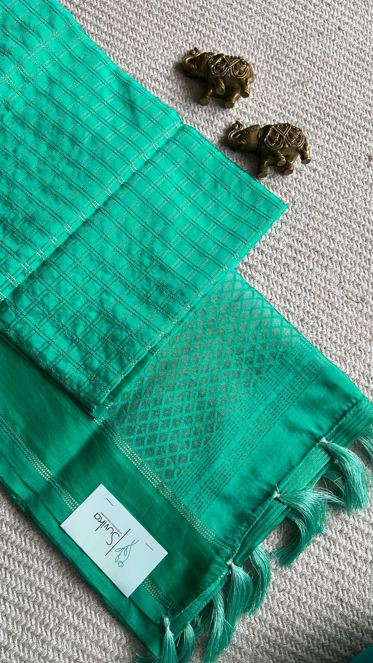 TUSSER SILK SUV5483-SEAGREEN