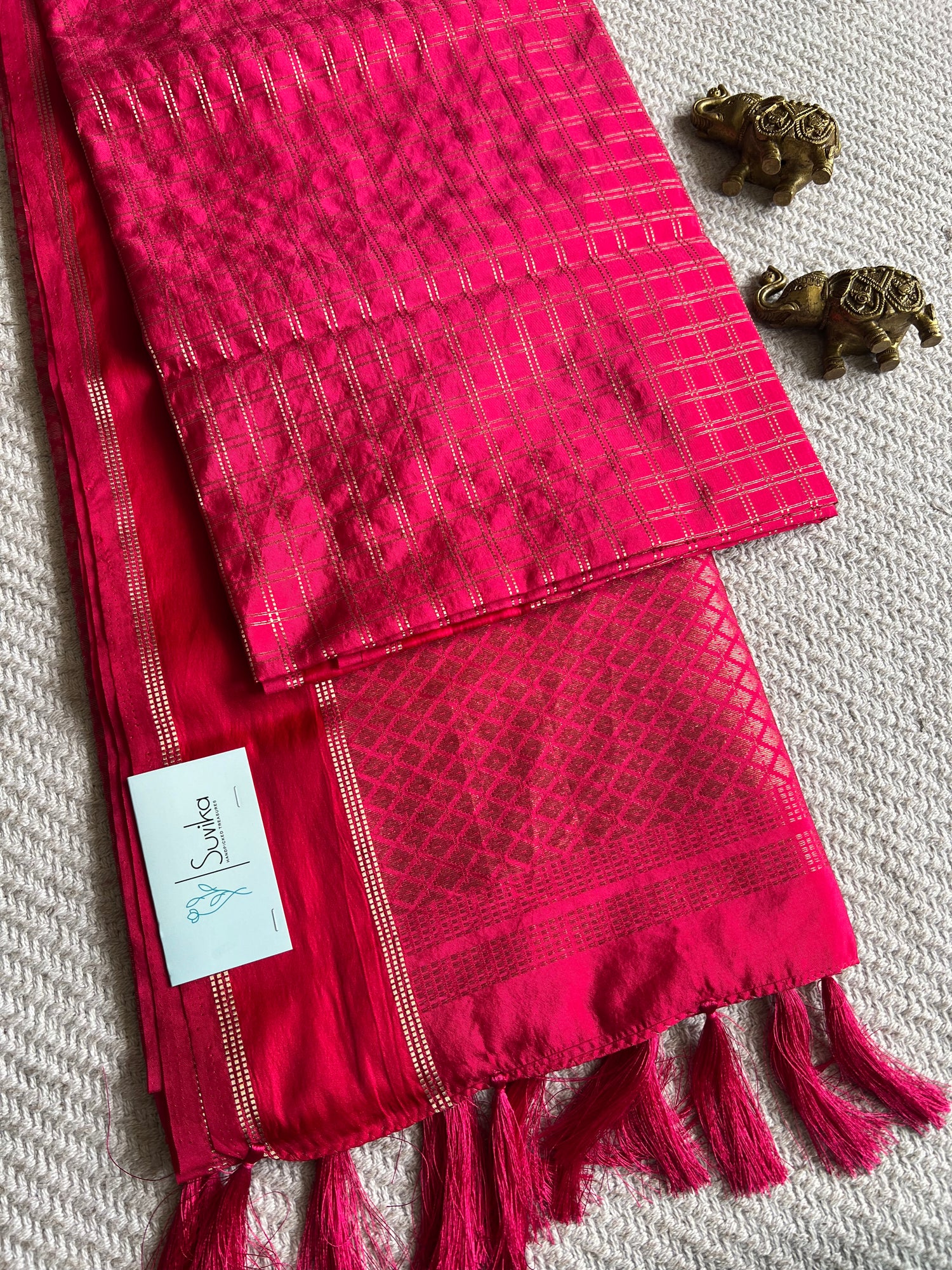 TUSSER SAREE SUV5483-PINK