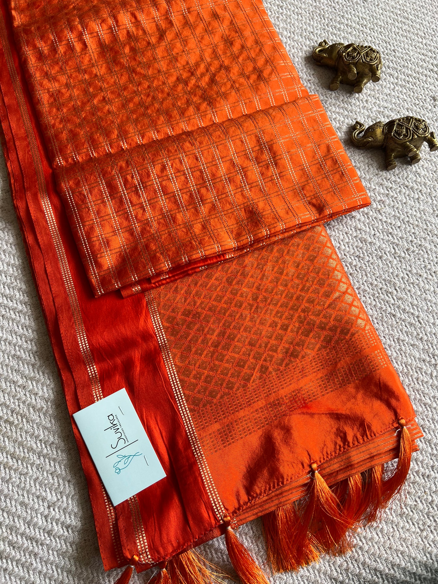 TUSSER SAREE SUV5483-ORANGE