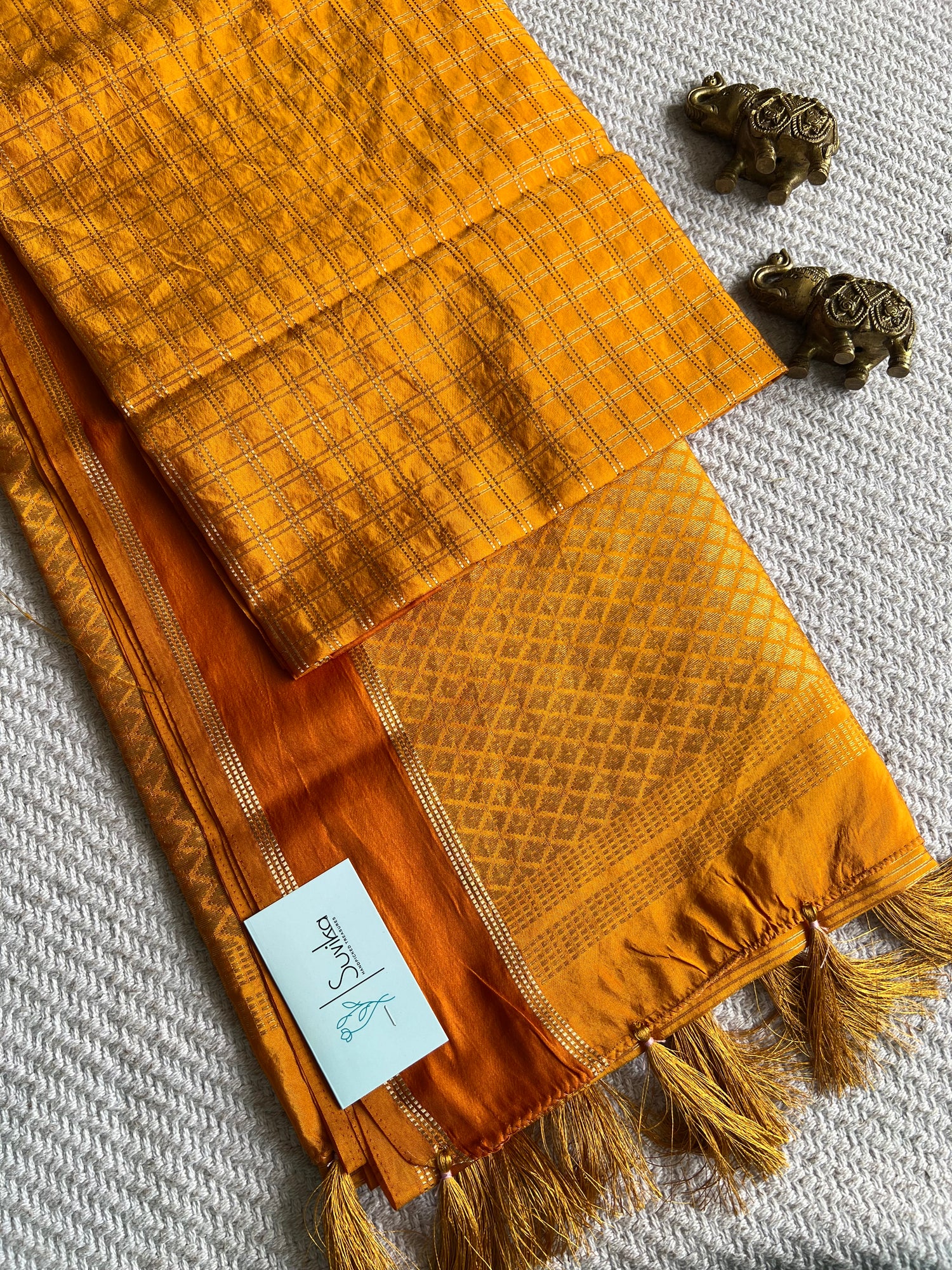 TUSSER SAREE SUV5483-MUSTARD